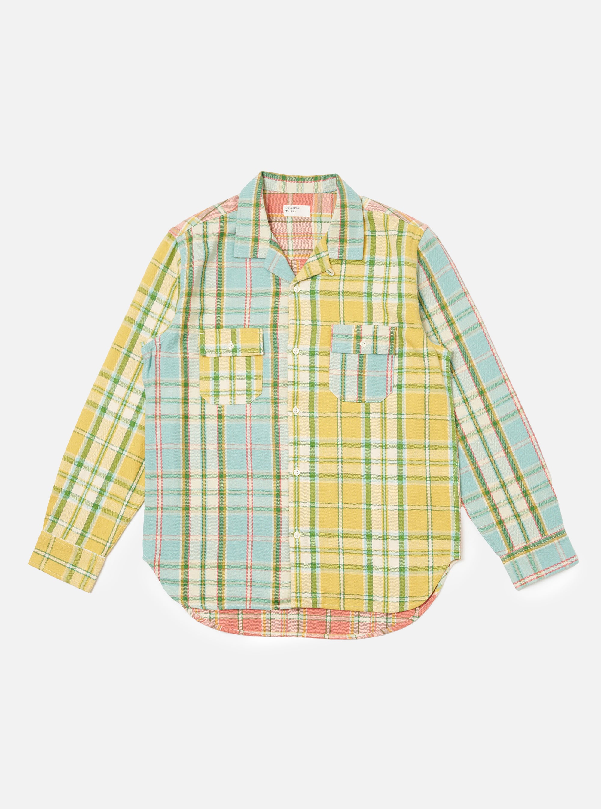 Faded Mixed Check Panel Shirt