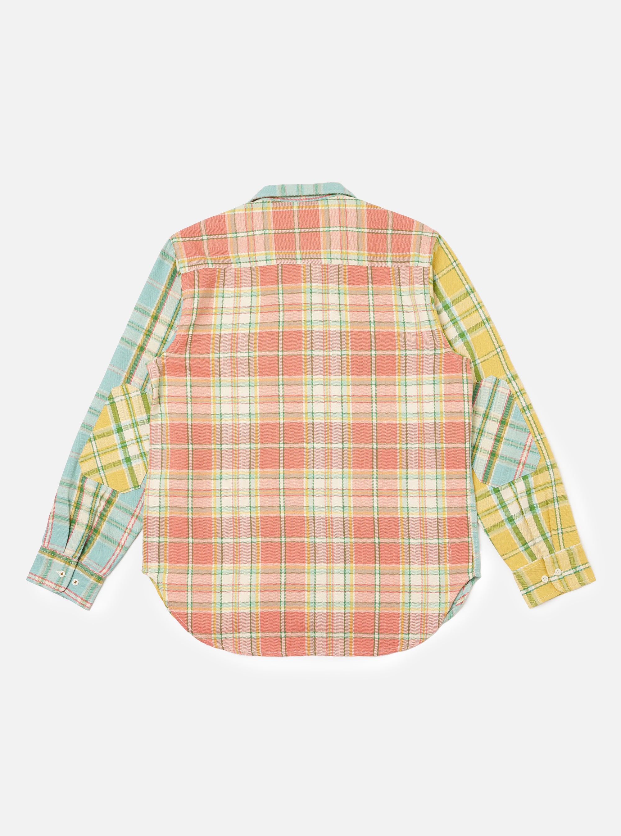 Faded Mixed Check Panel Shirt