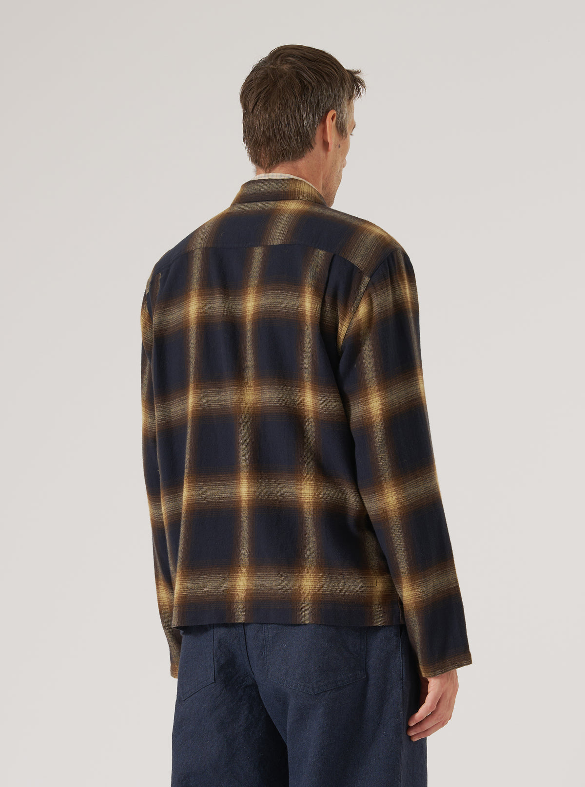 Navy Canyon Check Zip Shirt