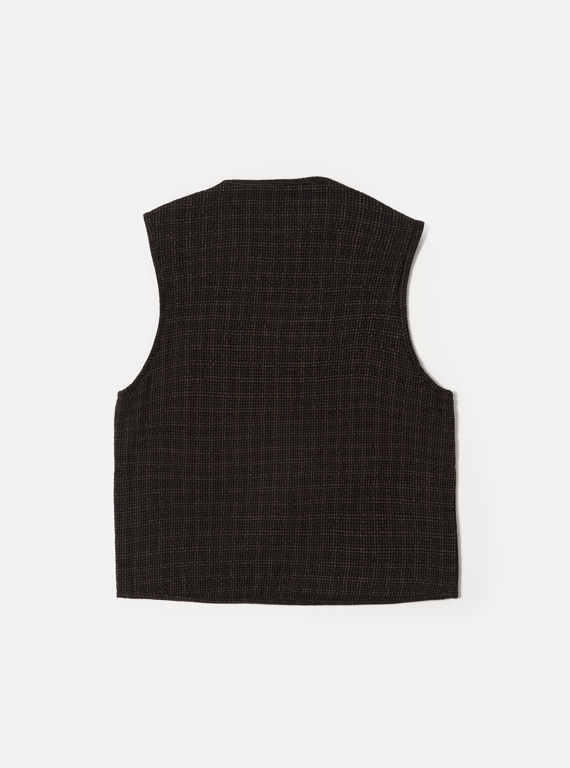 Brown Cedar Check Parachute Liner Gilet