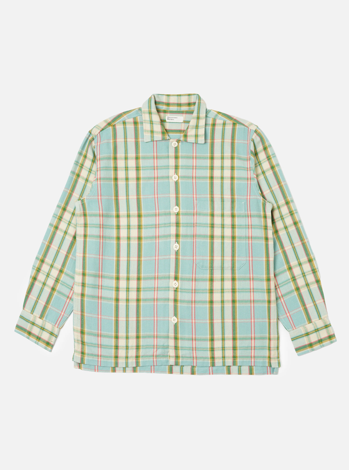 Pale Blue Faded Check Fatigue Shirt