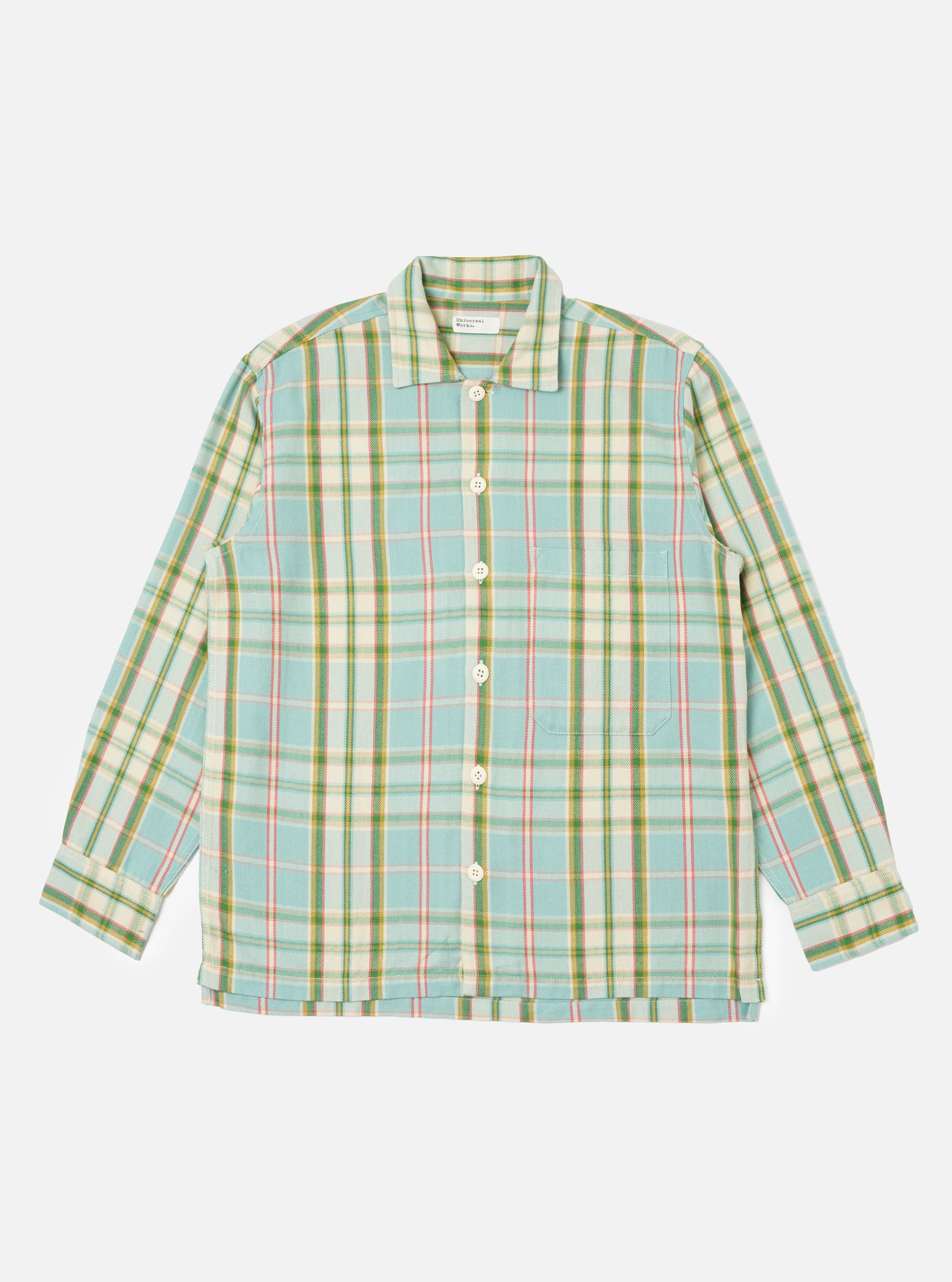 Pale Blue Faded Check Fatigue Shirt