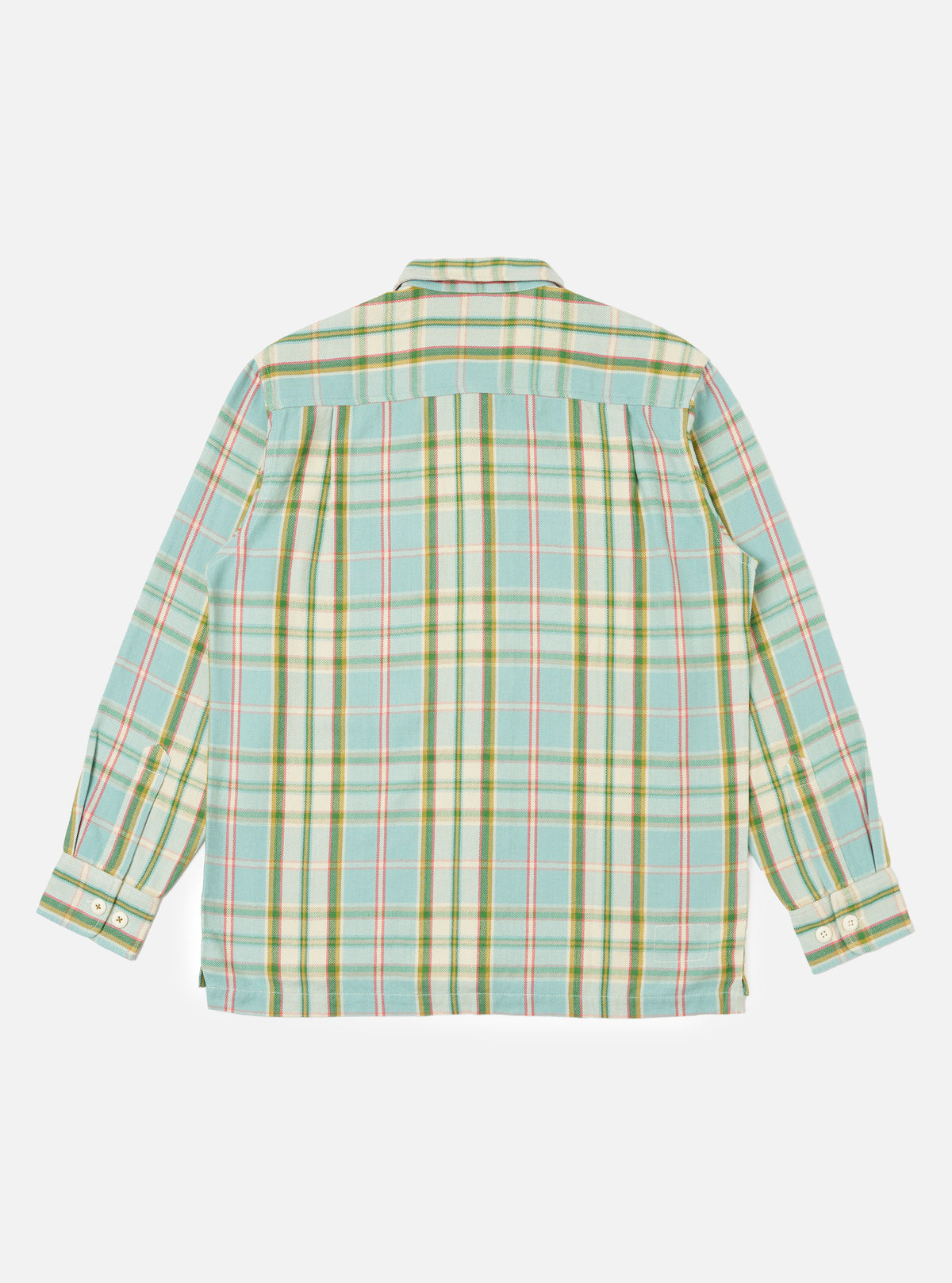 Pale Blue Faded Check Fatigue Shirt