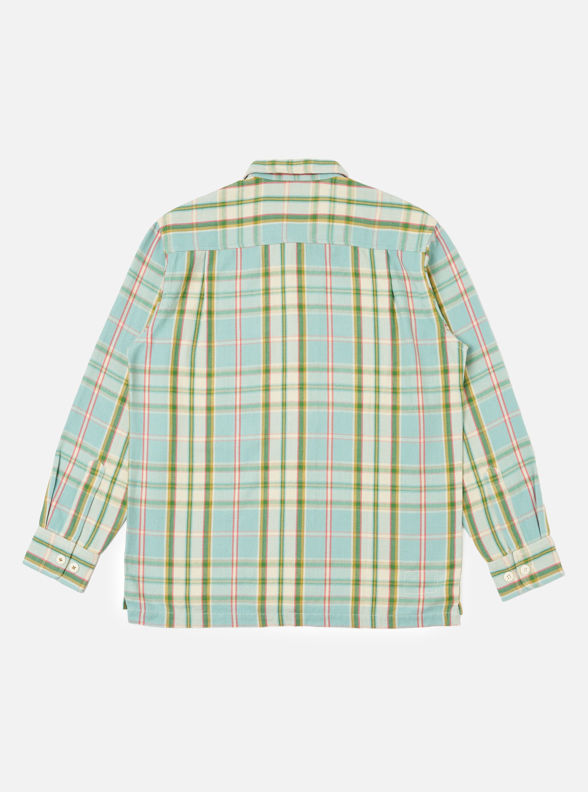 Pale Blue Faded Check Fatigue Shirt