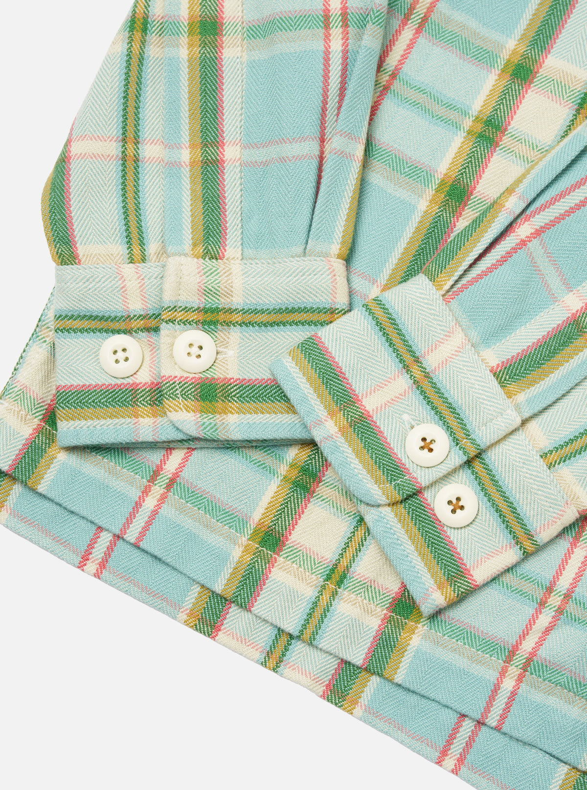 Pale Blue Faded Check Fatigue Shirt