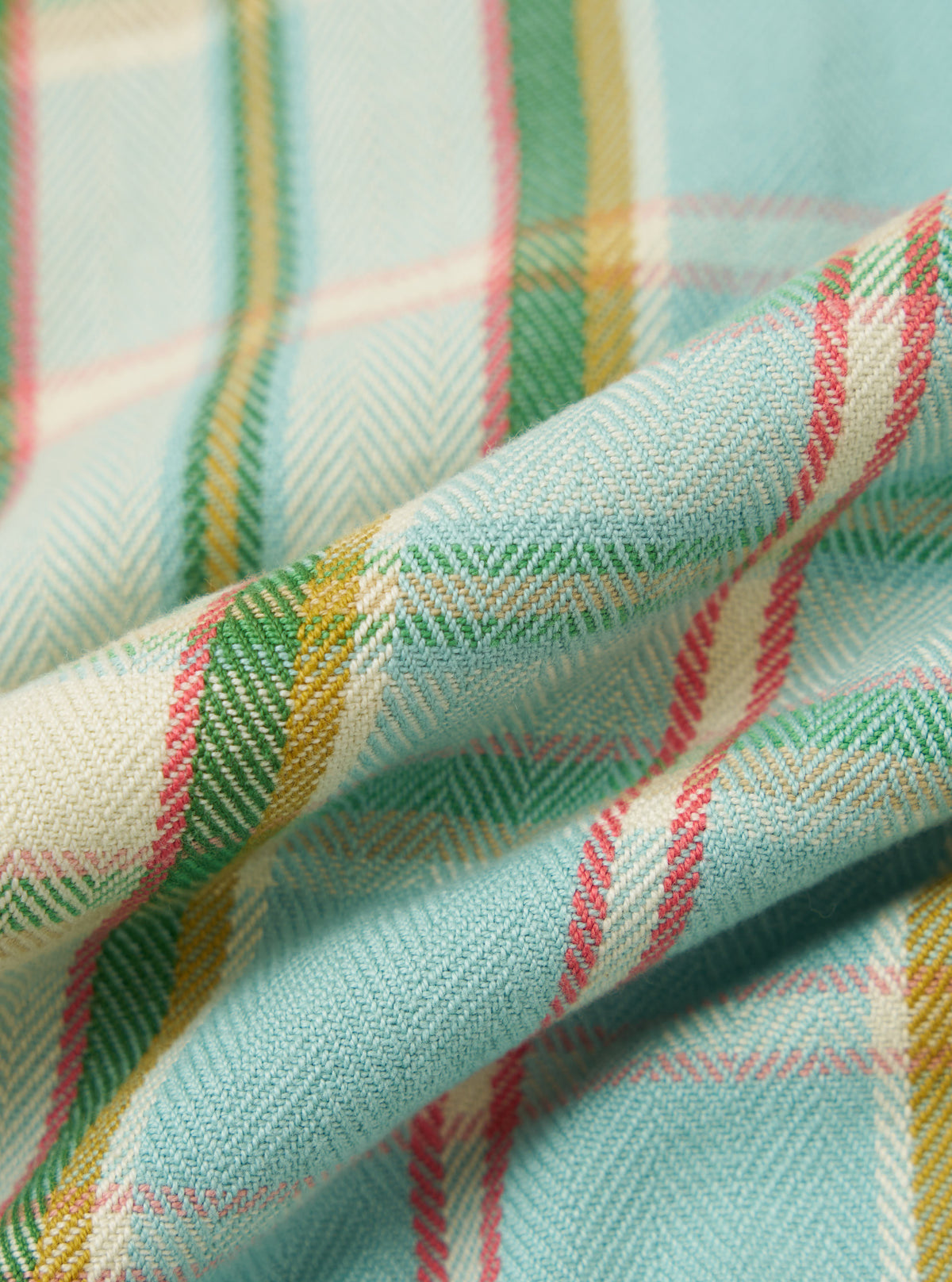 Pale Blue Faded Check Fatigue Shirt