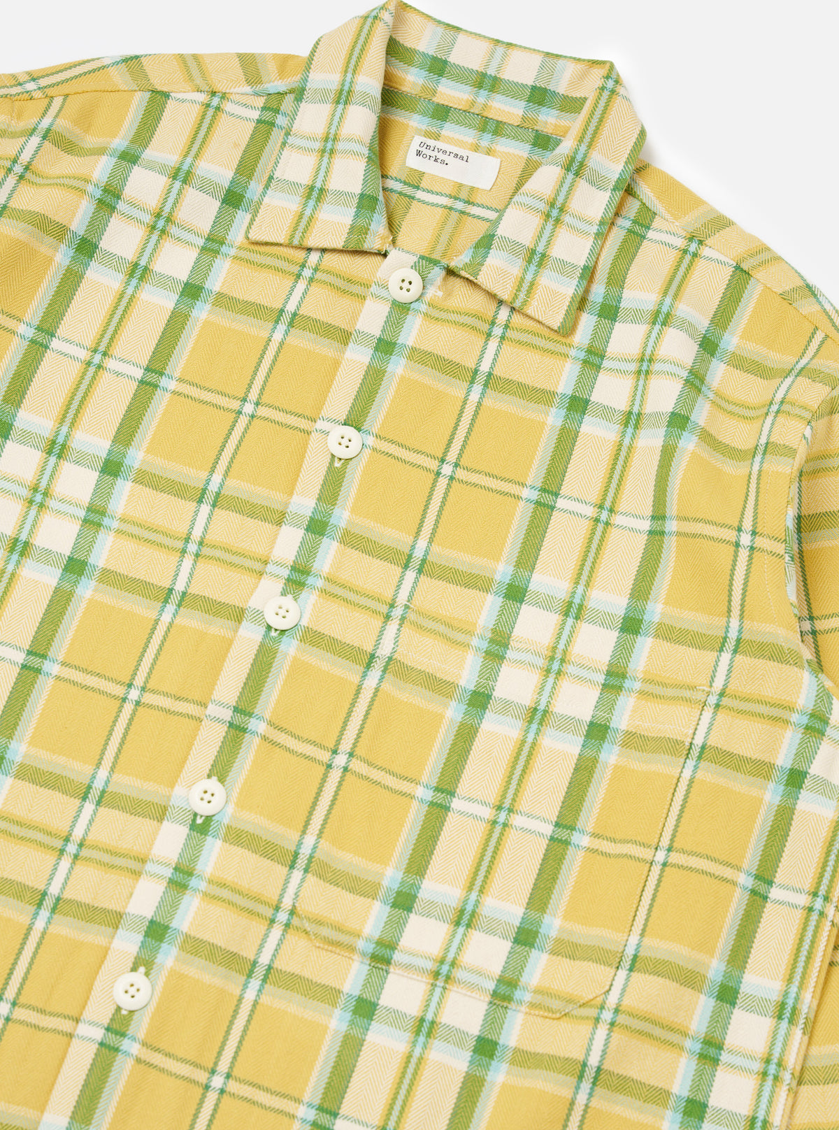 Yellow Faded Check Fatigue Shirt