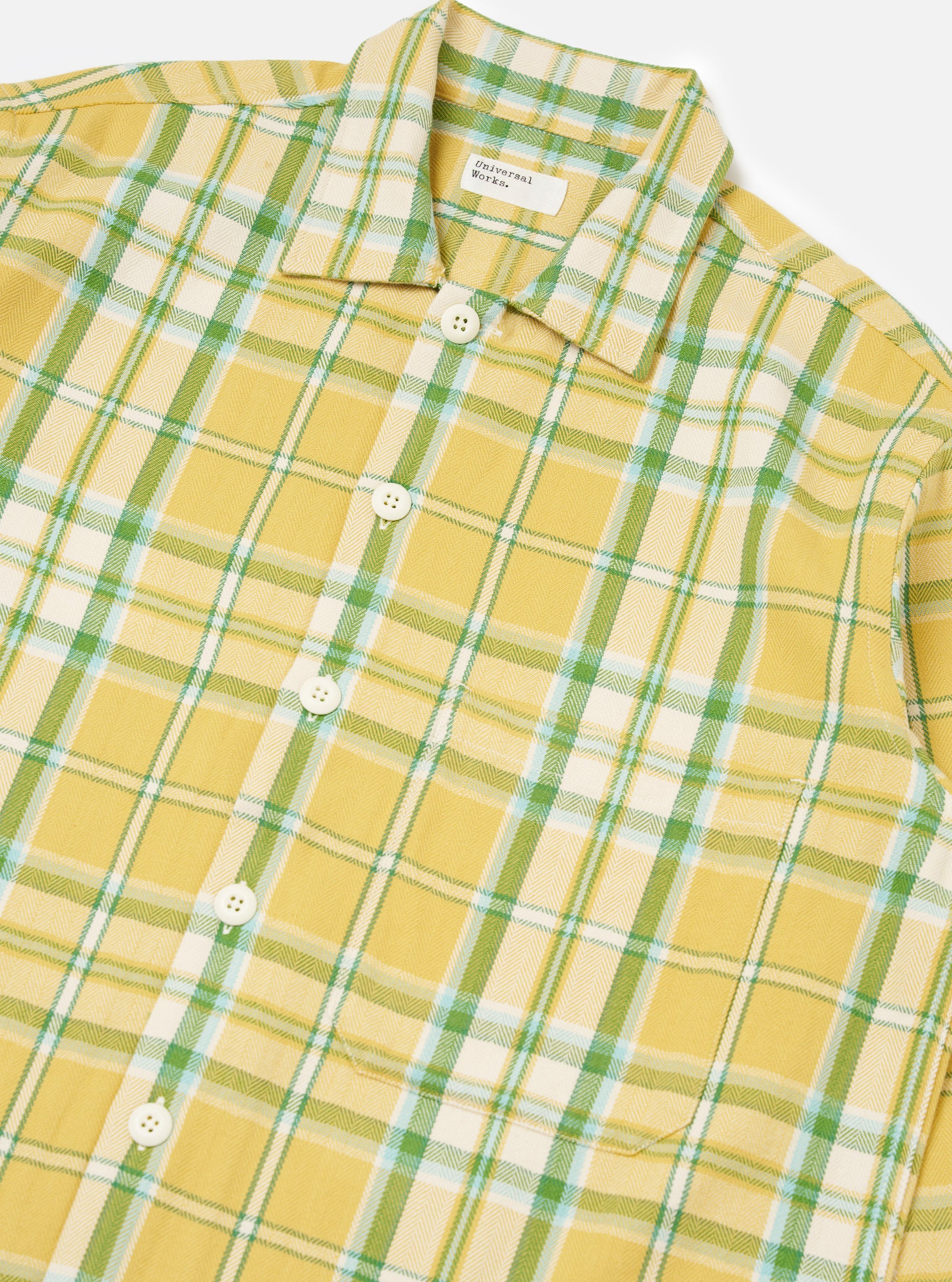 Yellow Faded Check Fatigue Shirt