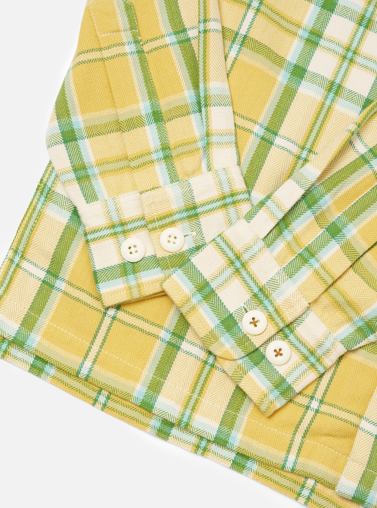Yellow Faded Check Fatigue Shirt