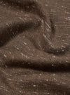 Close-up of a textured brown wool scarf with subtle white flecks. The fabric is draped to show its soft texture. Perfect for adding warmth and style.