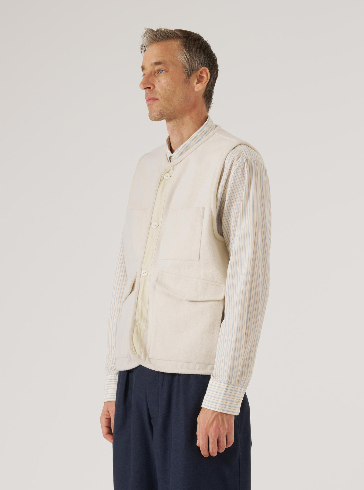 Ecru Marl Mowbray 4 Pocket Gilet