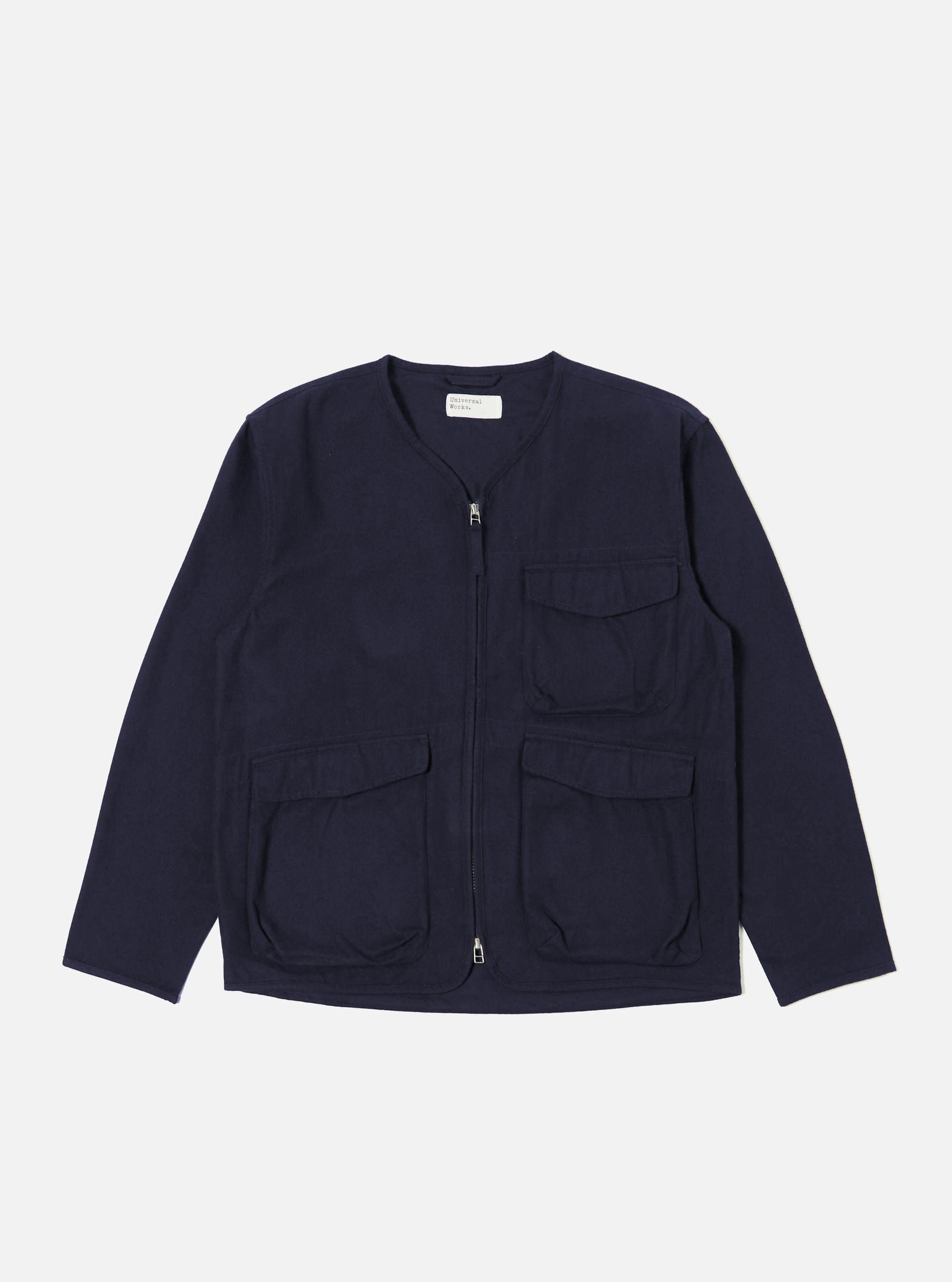 Navy Brushed Moleskin Parachute Liner Jacket