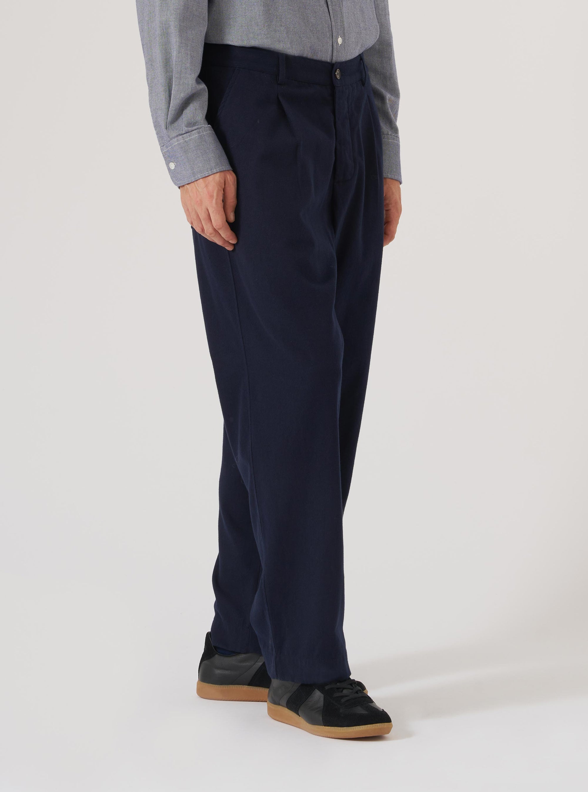 Navy Brushed Moleskin Duke Pant