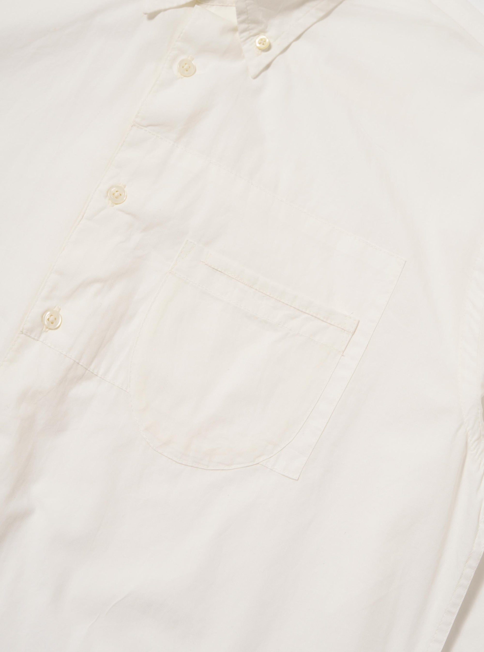 White Poplin Patched Lazy Day Shirt