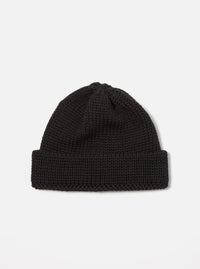 Black British Wool Short Watch Cap