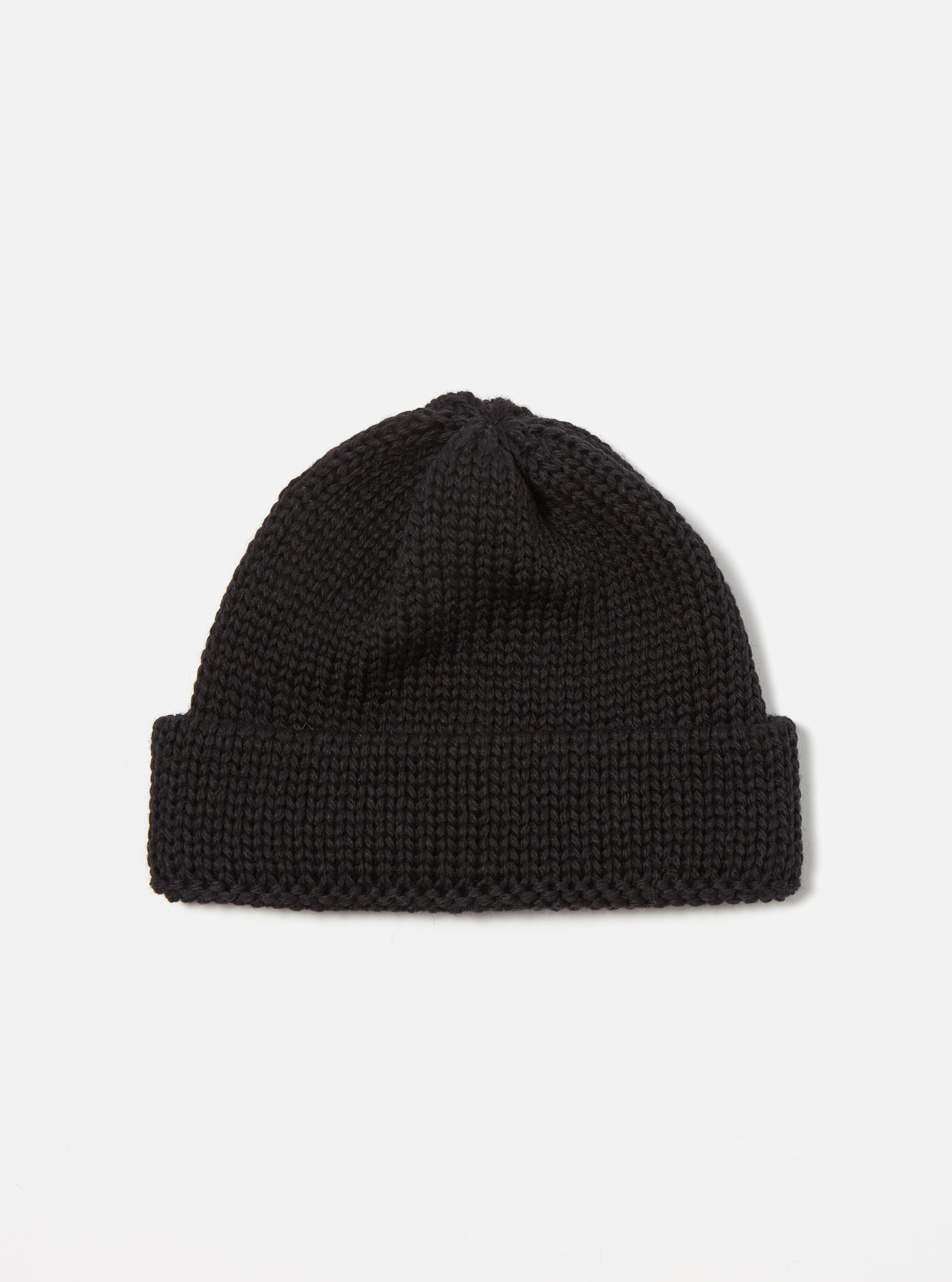 Black British Wool Short Watch Cap