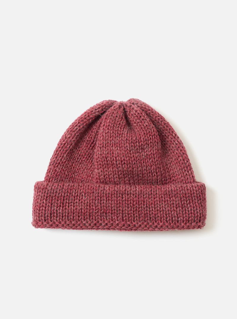 Burgundy British Wool Short Watch Cap