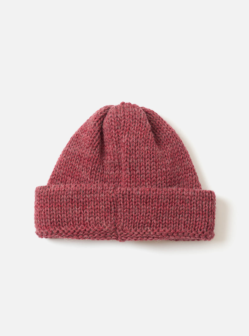 Burgundy British Wool Short Watch Cap