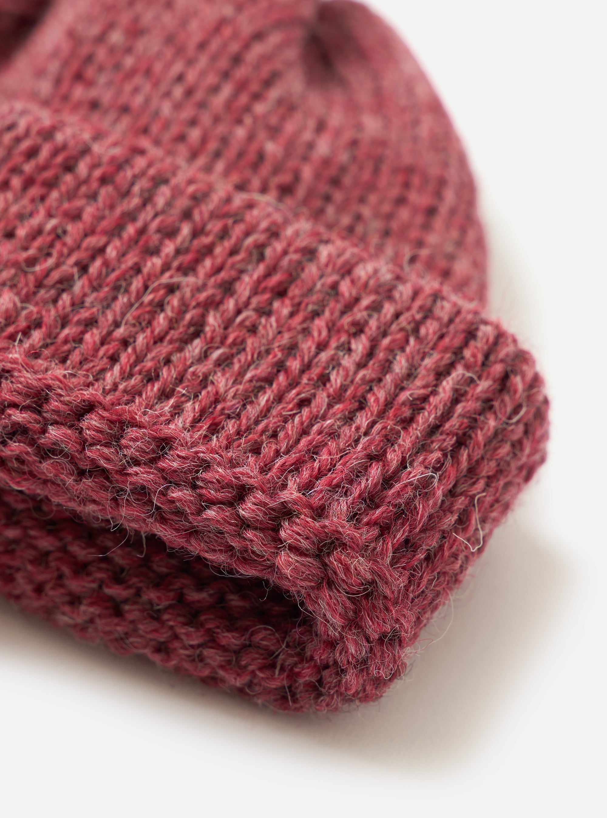 Burgundy British Wool Short Watch Cap