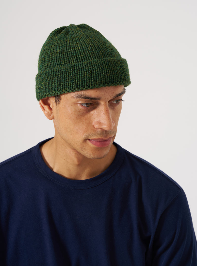 Green British Wool Short Watch Cap