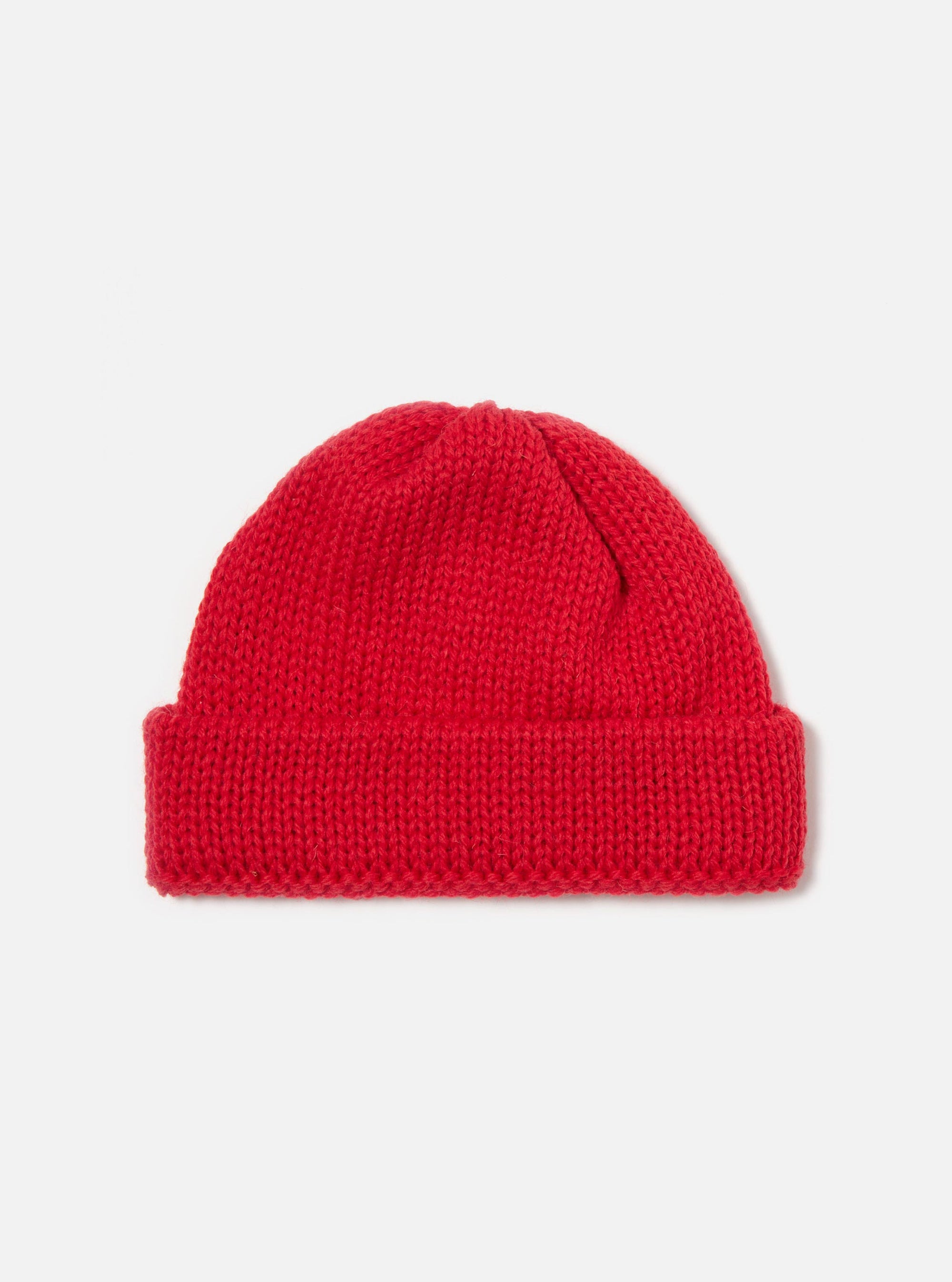 Red British Wool Short Watch Cap