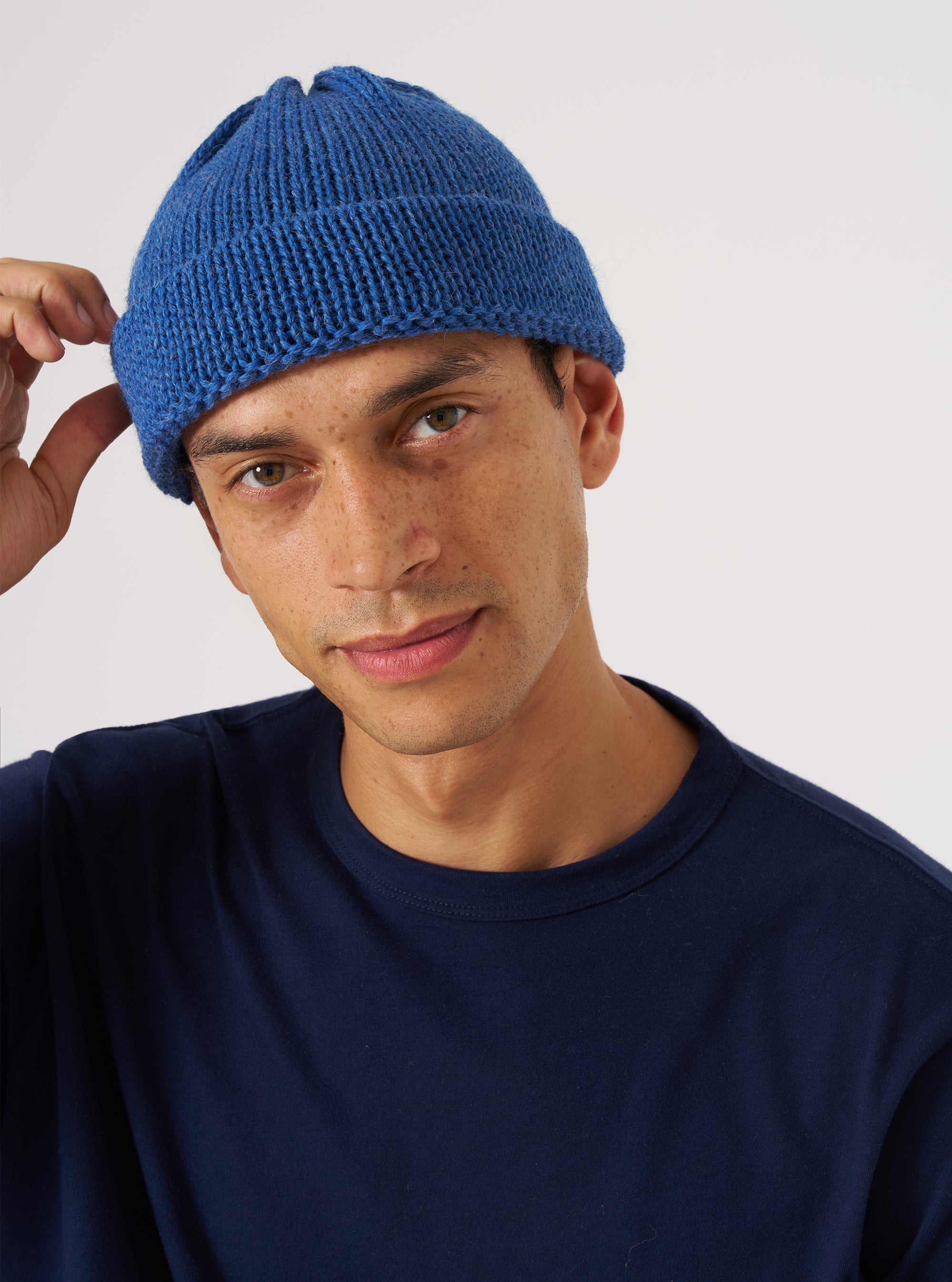 Work Blue British Wool Short Watch Cap