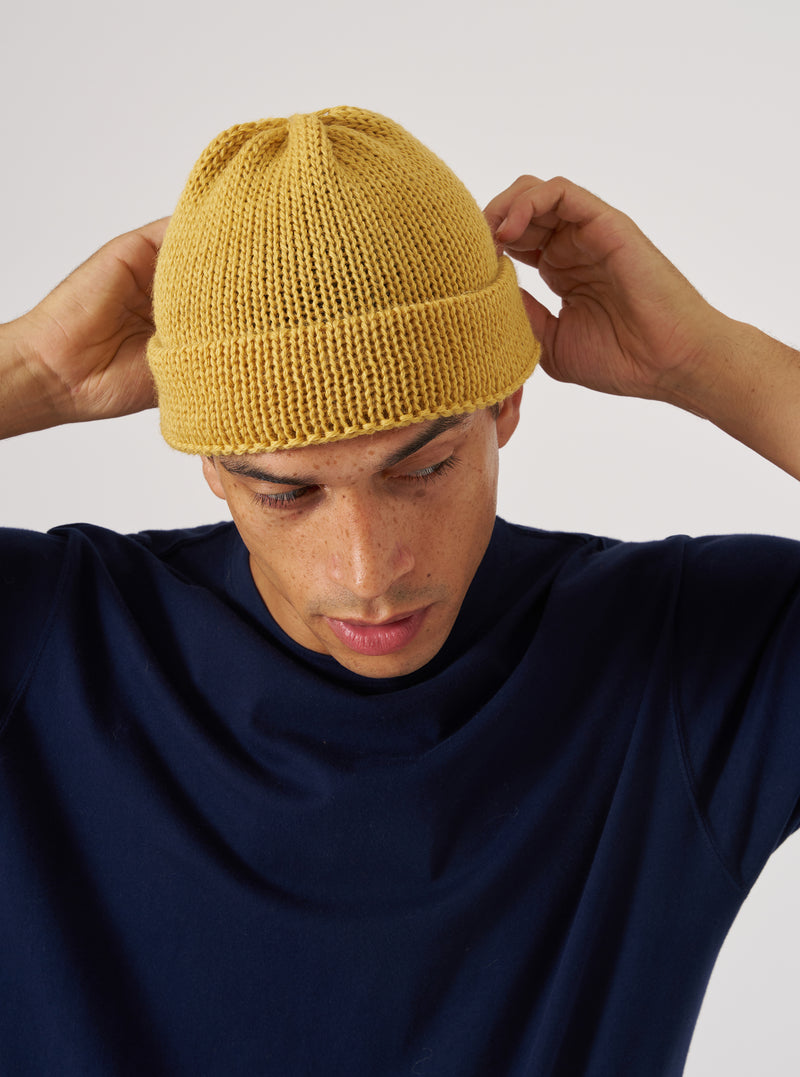 Yellow British Wool Short Watch Cap