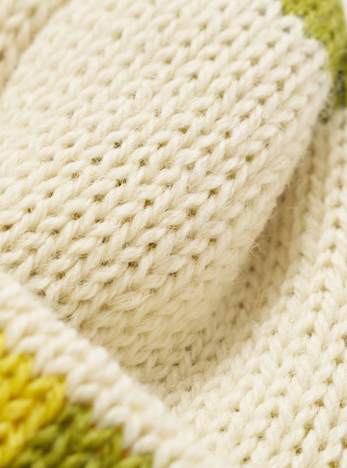 Ecru/Olive/Yellow British Wool Short Watch Cap