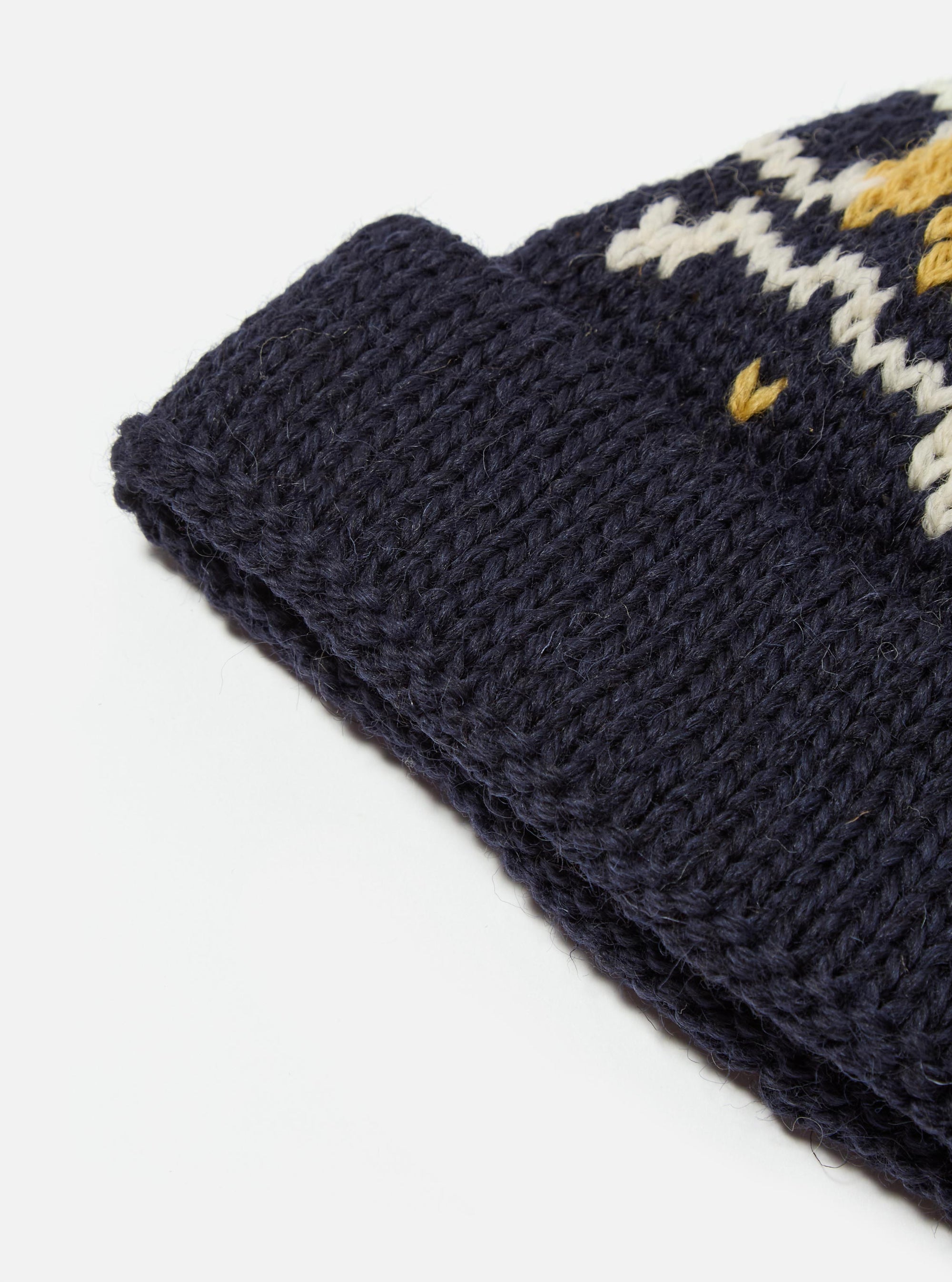 Navy/Ecru British Wool Short Watch Cap