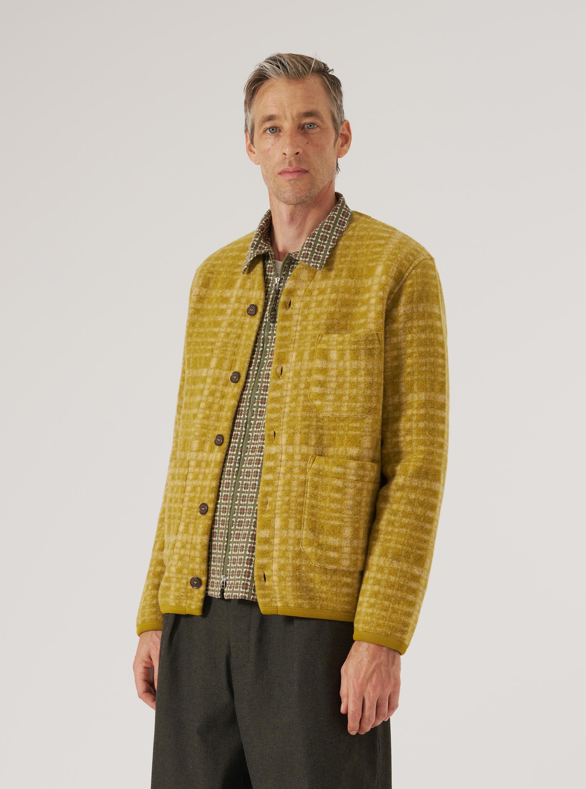 Yellow Telepass Fleece Cardigan