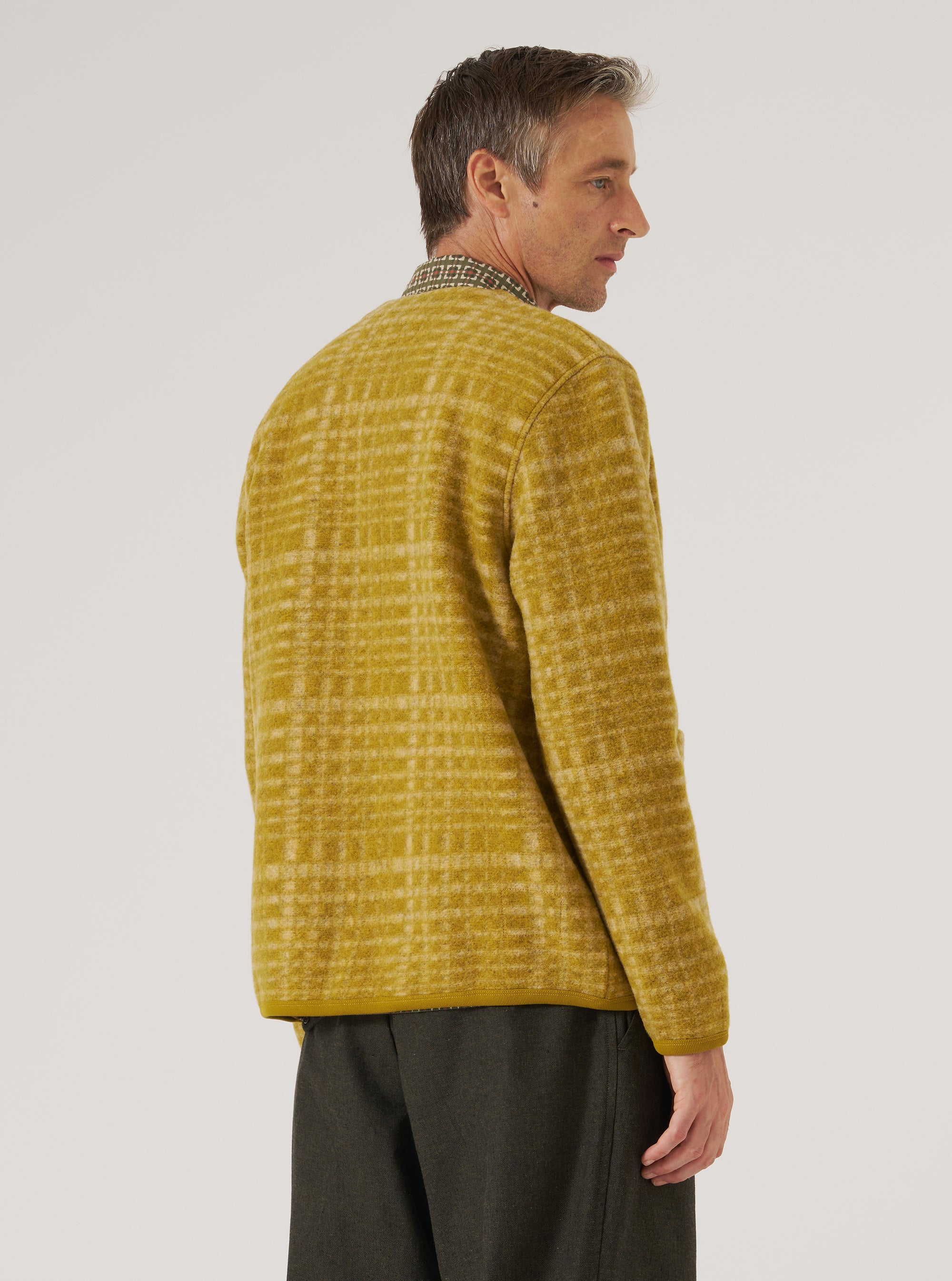 Yellow Telepass Fleece Cardigan