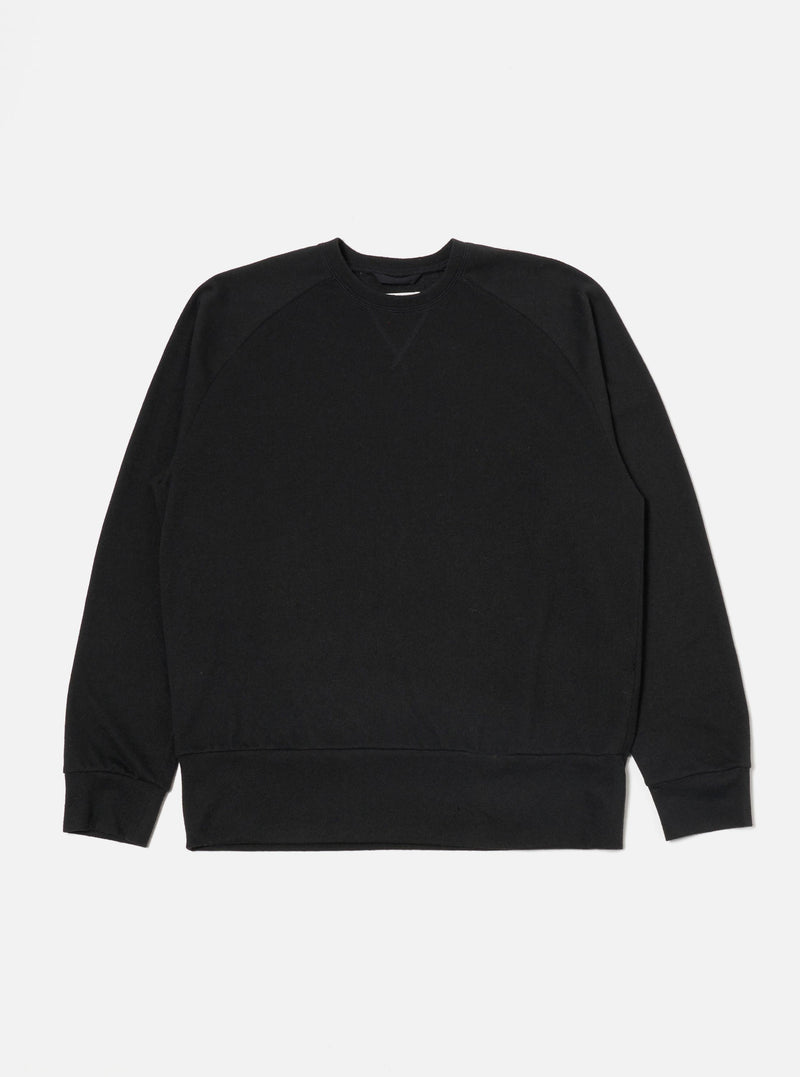 Black Recycled Wool Mix Single Jersey Mr K Crew Sweatshirt