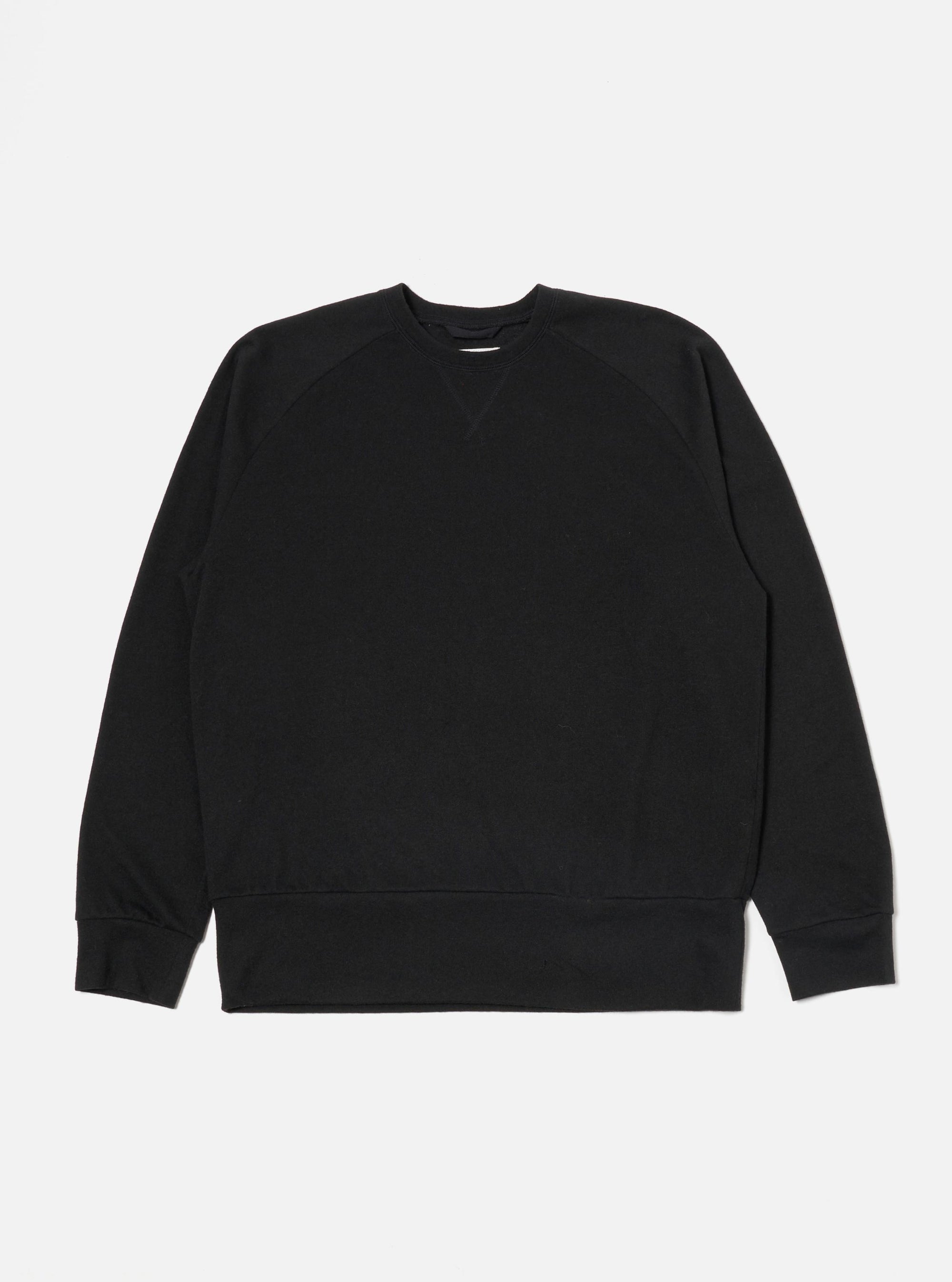 Black Recycled Wool Mix Single Jersey Mr K Crew Sweatshirt
