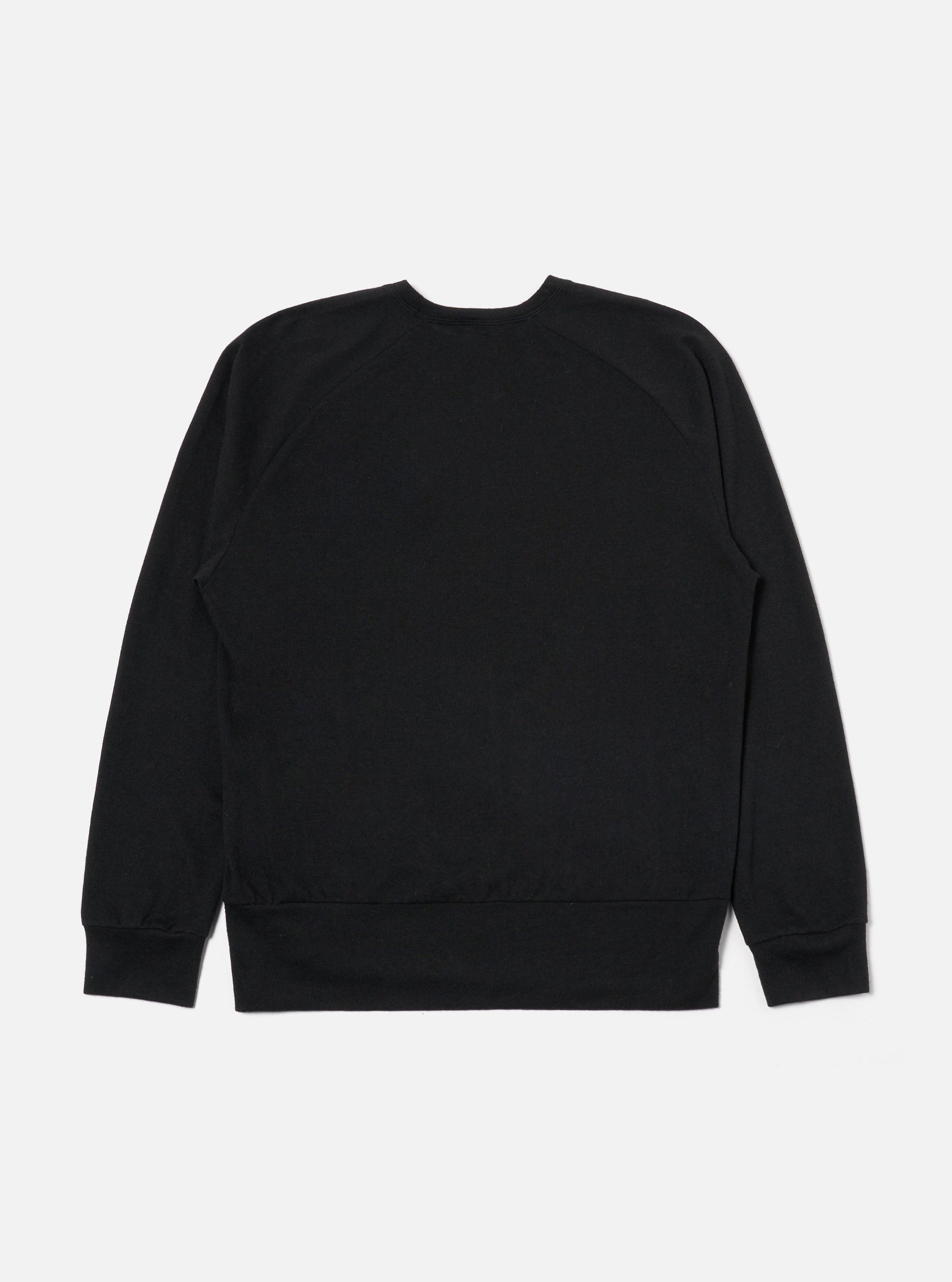 Black Recycled Wool Mix Single Jersey Mr K Crew Sweatshirt