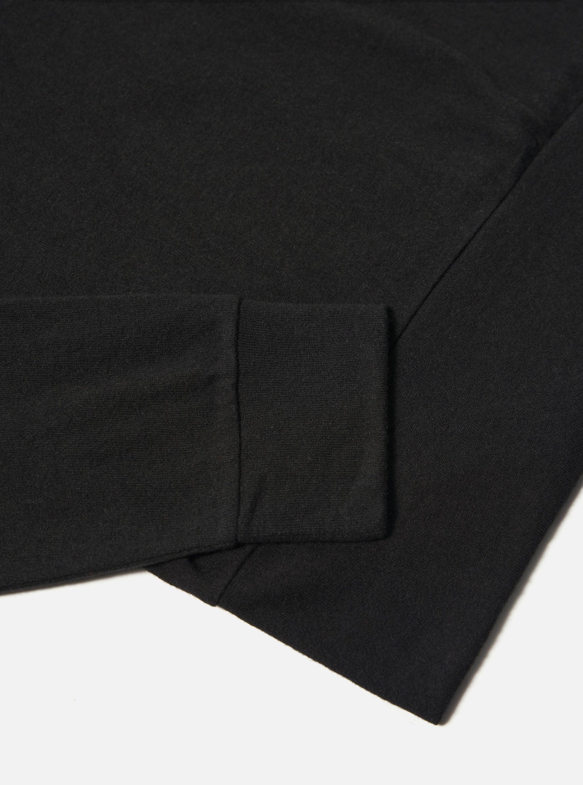 Black Recycled Wool Mix Single Jersey Mr K Crew Sweatshirt