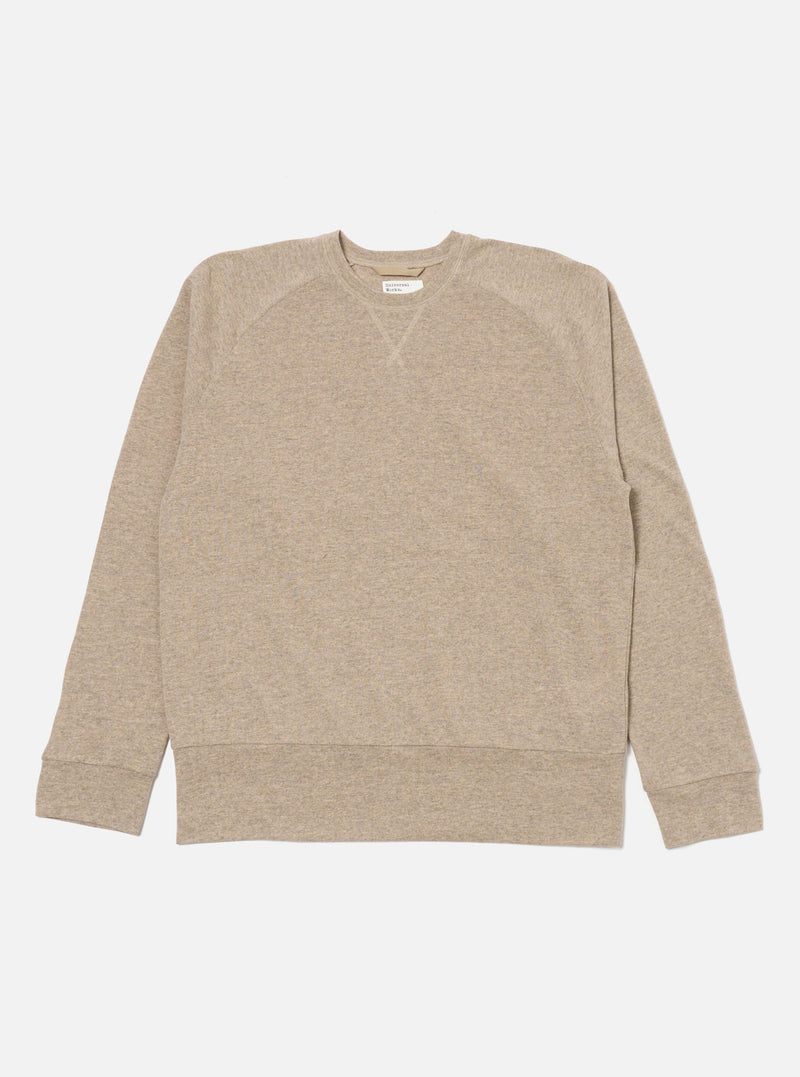 Dark Sand Recycled Wool Mix Single Jersey Mr K Crew Sweatshirt
