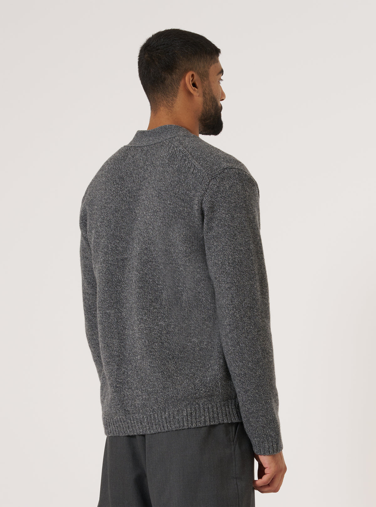 Grey Recycled Shetland Langdale Cardigan