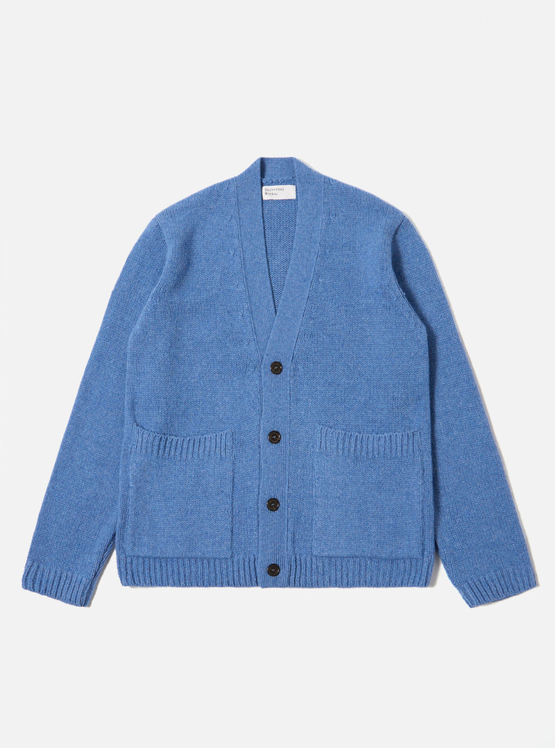 Pale Blue Recycled Shetland Langdale Cardigan