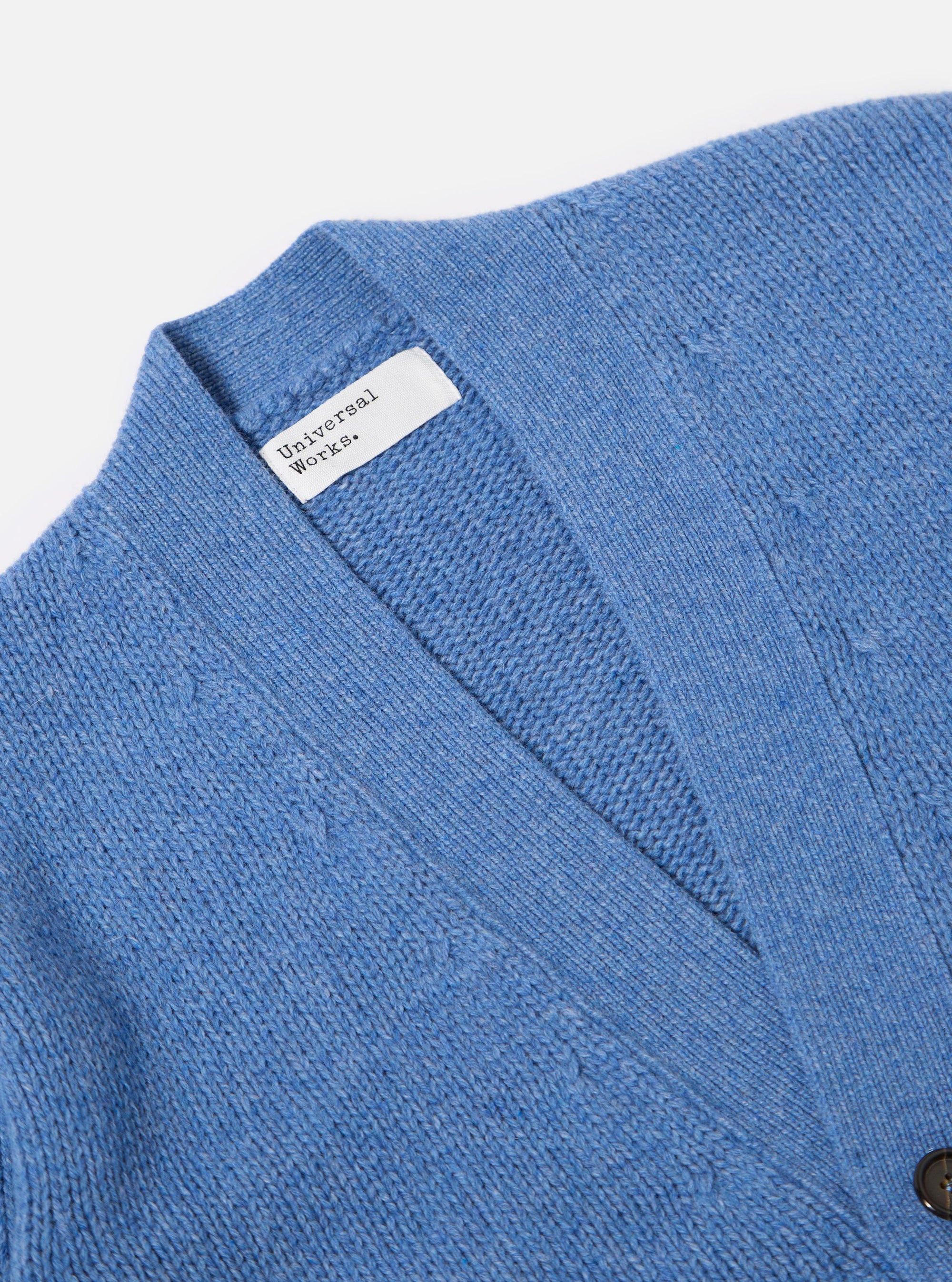 Pale Blue Recycled Shetland Langdale Cardigan
