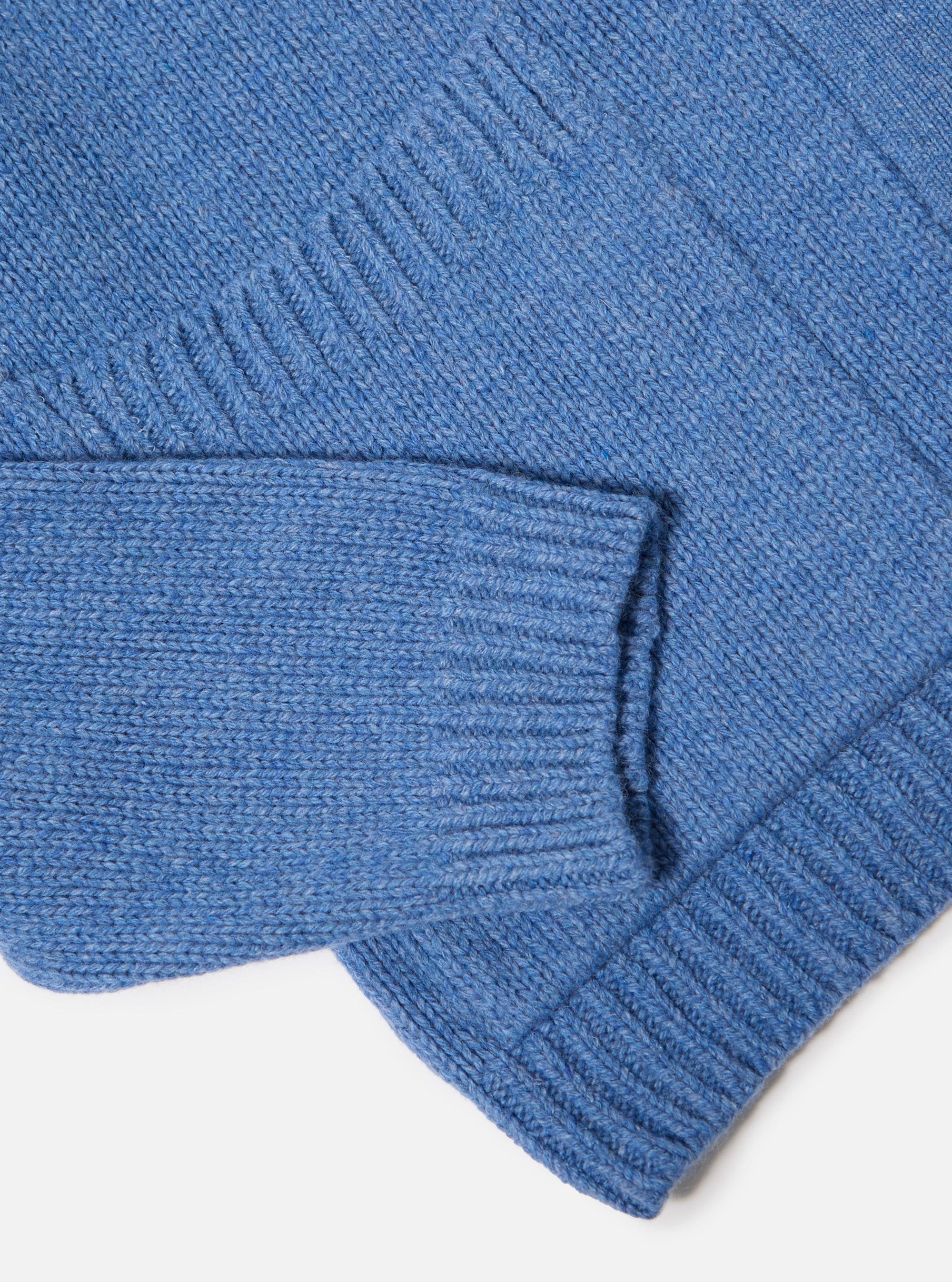 Pale Blue Recycled Shetland Langdale Cardigan