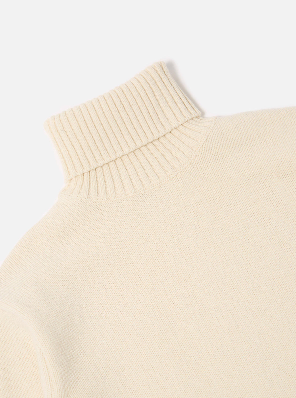 Ecru Recycled Shetland Roll Neck