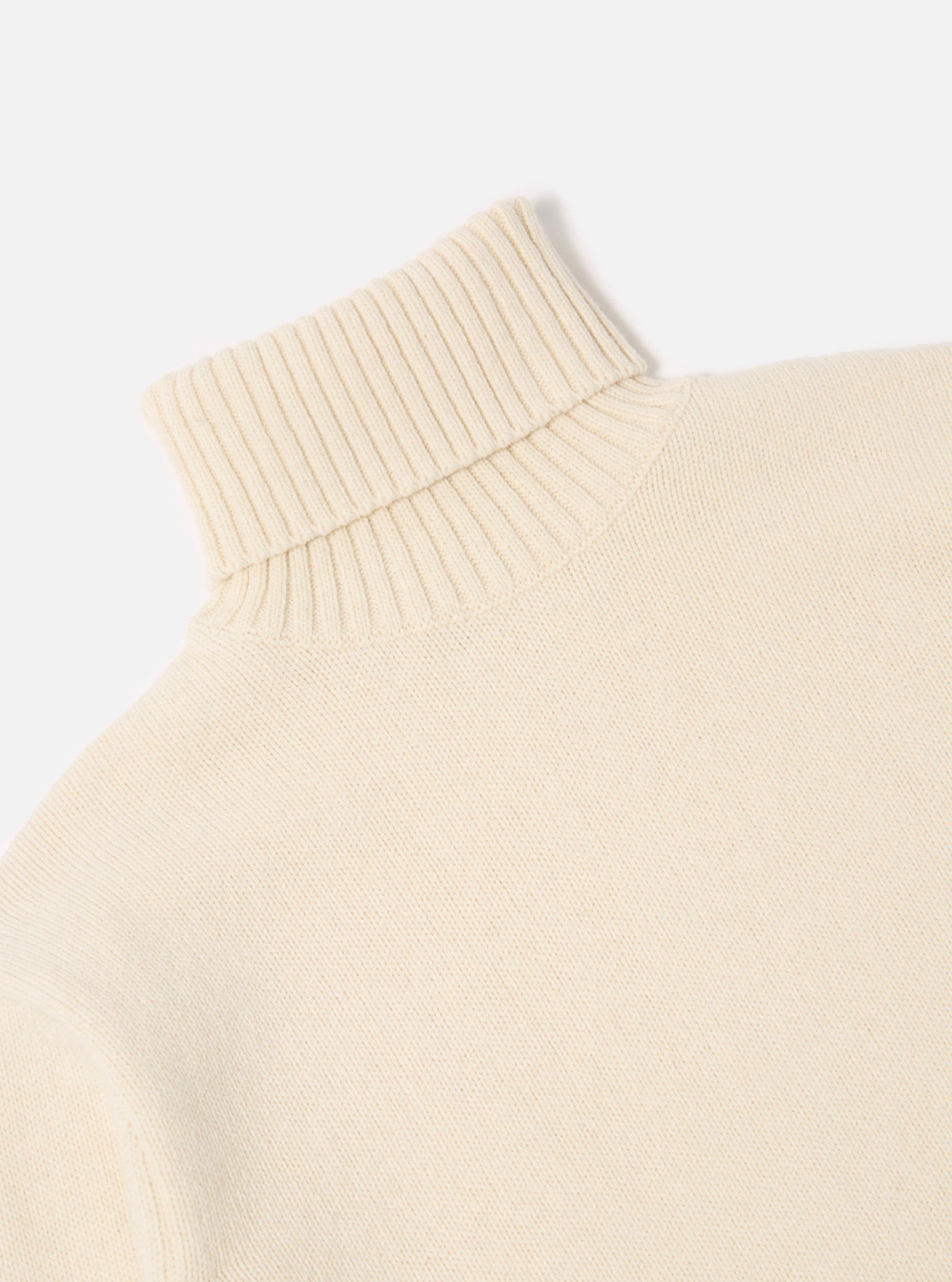 Ecru Recycled Shetland Roll Neck