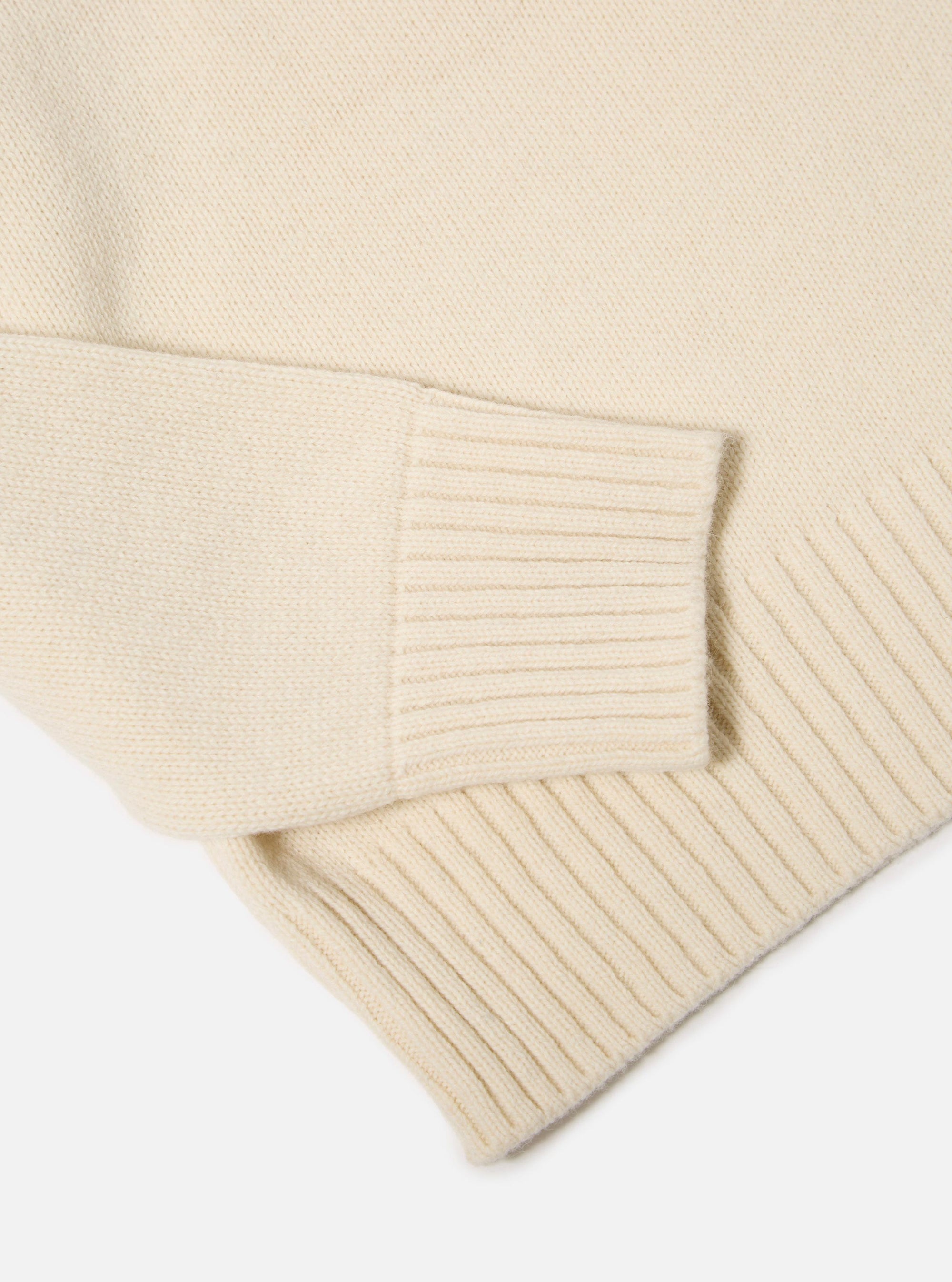 Ecru Recycled Shetland Roll Neck