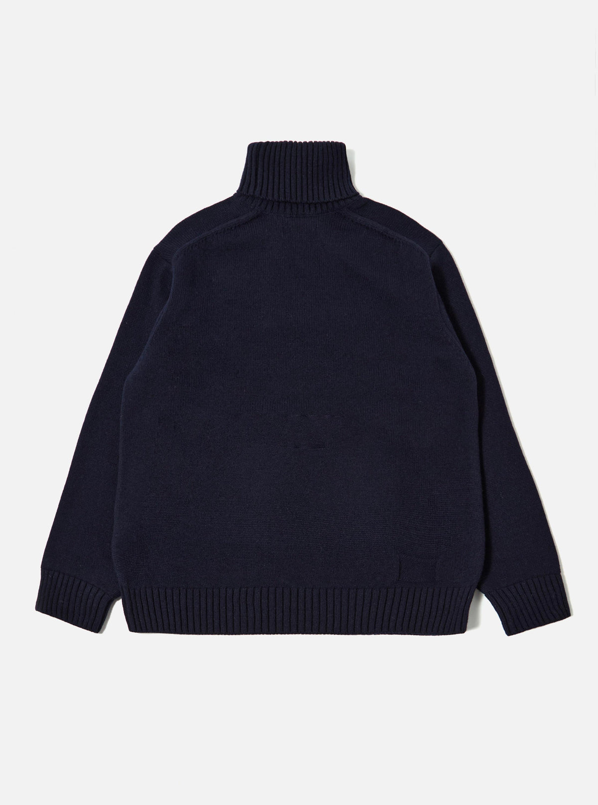 Navy Recycled Shetland Roll Neck