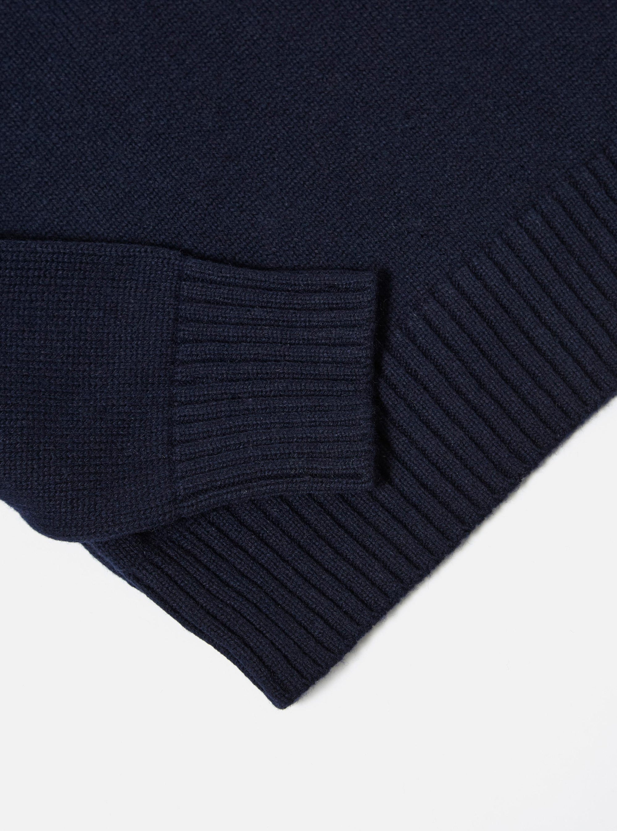 Navy Recycled Shetland Roll Neck