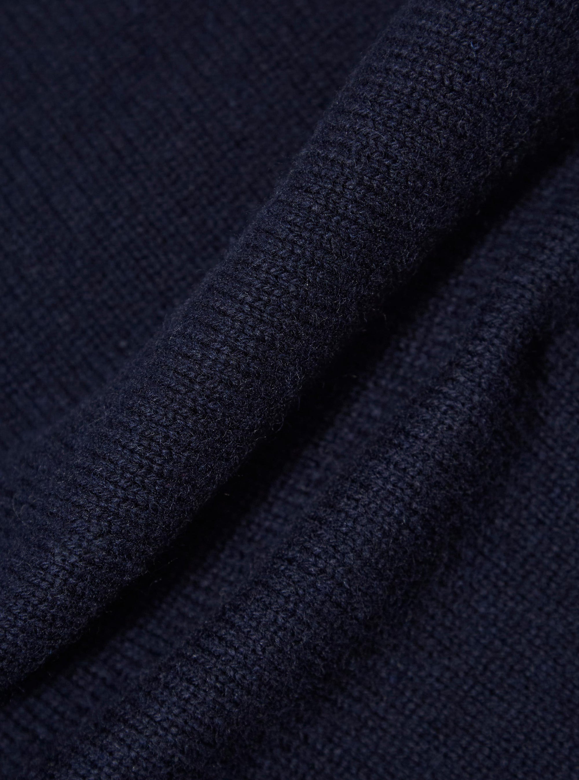Navy Recycled Shetland Roll Neck