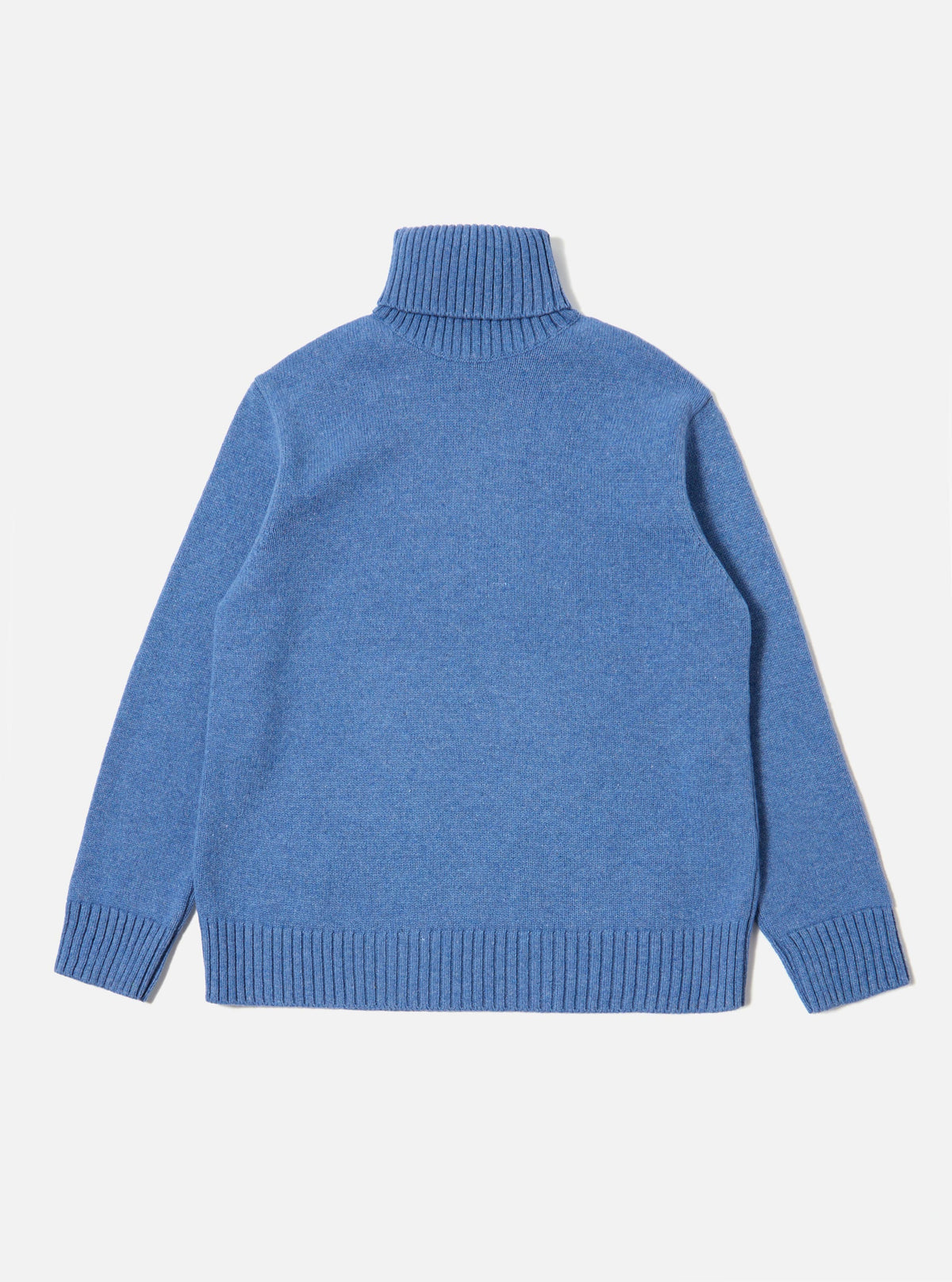 Pale Blue Recycled Shetland Roll Neck