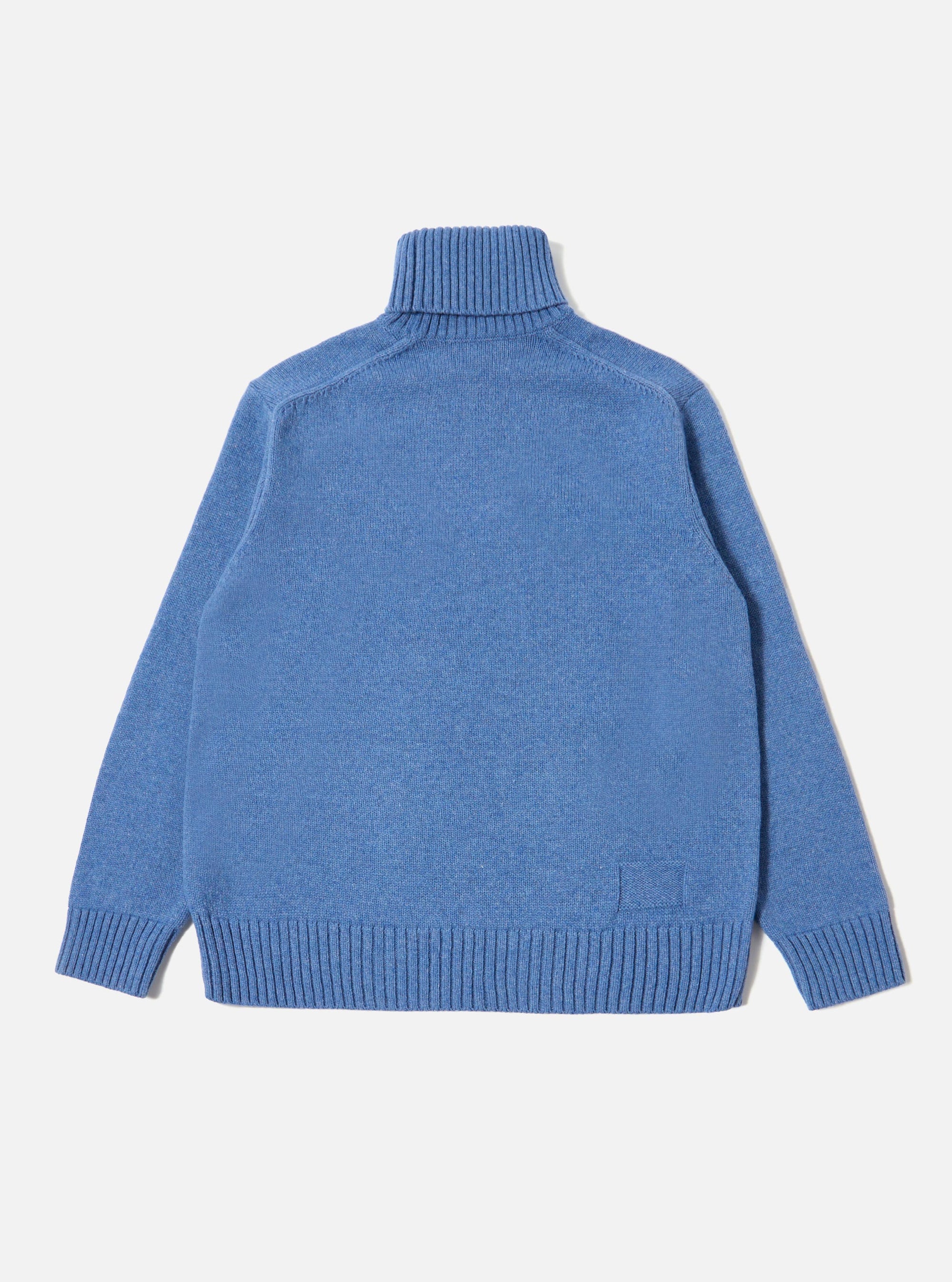 Pale Blue Recycled Shetland Roll Neck