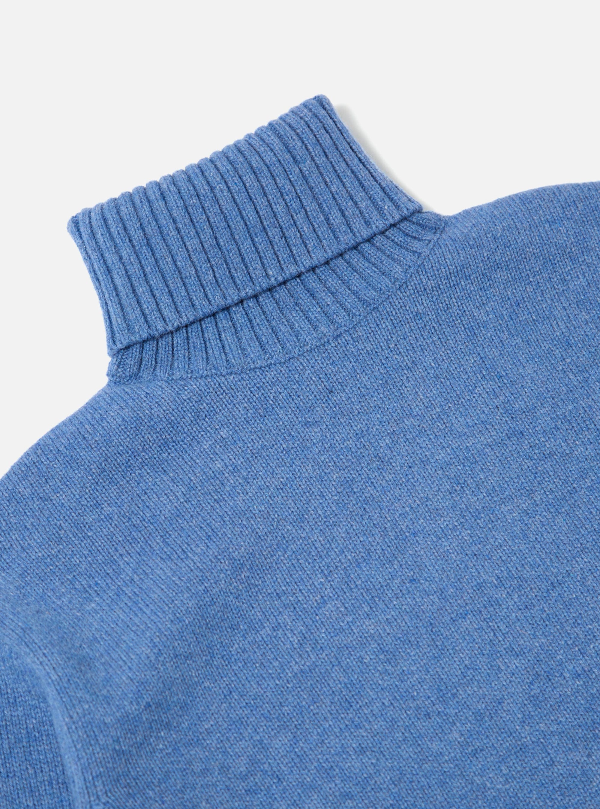 Pale Blue Recycled Shetland Roll Neck