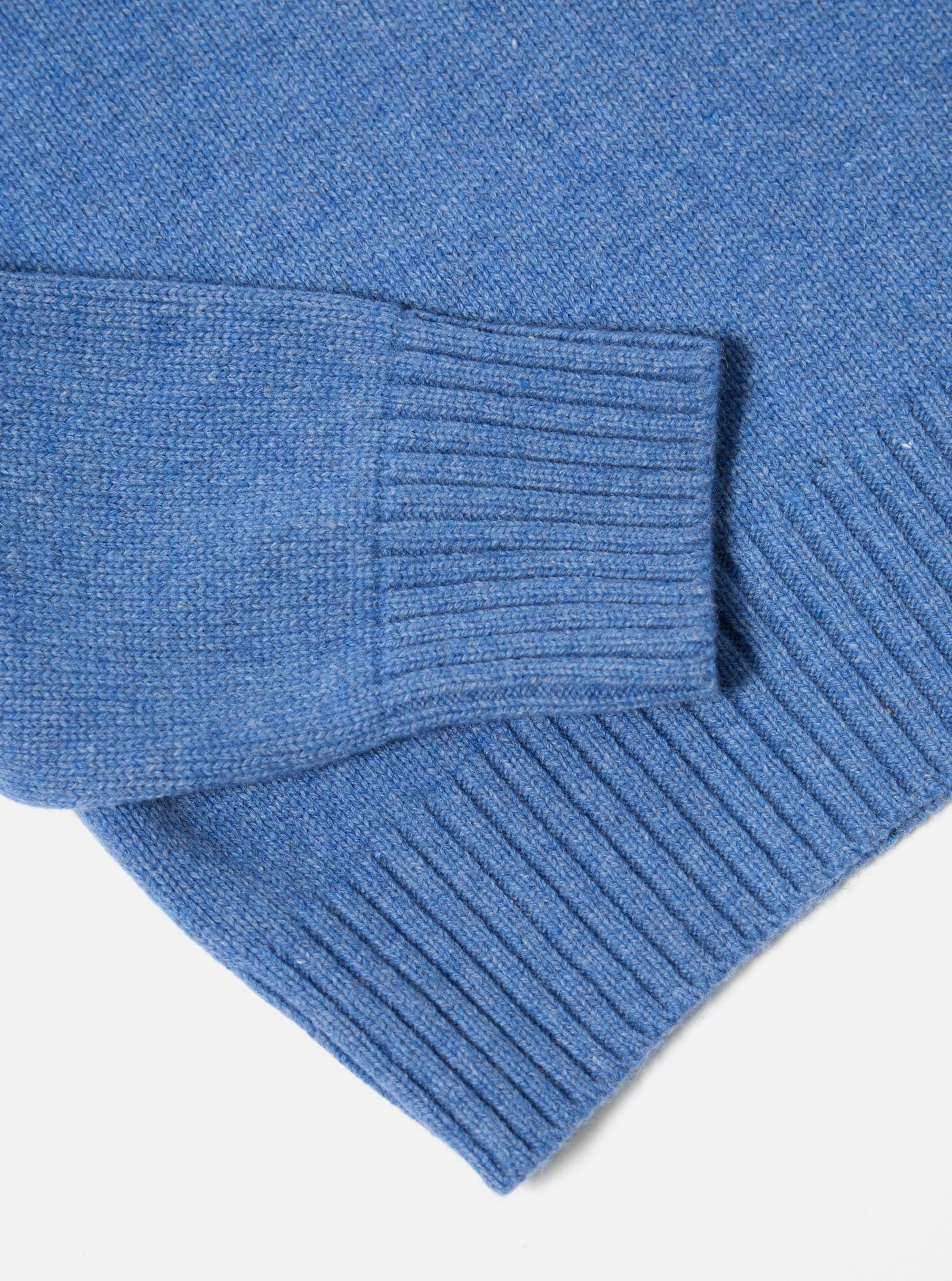 Pale Blue Recycled Shetland Roll Neck